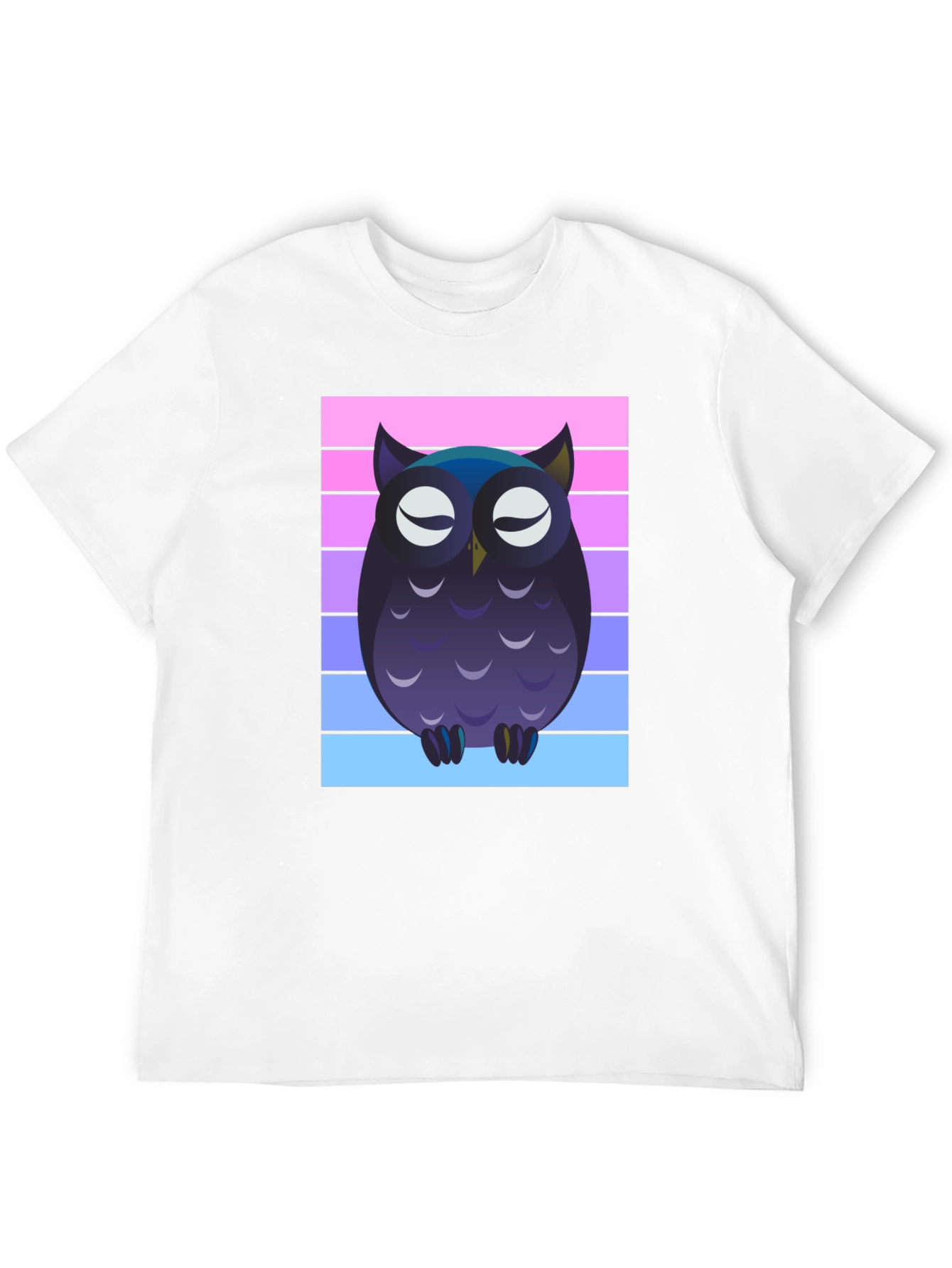 Owl Graphic Tee - Striped Background
