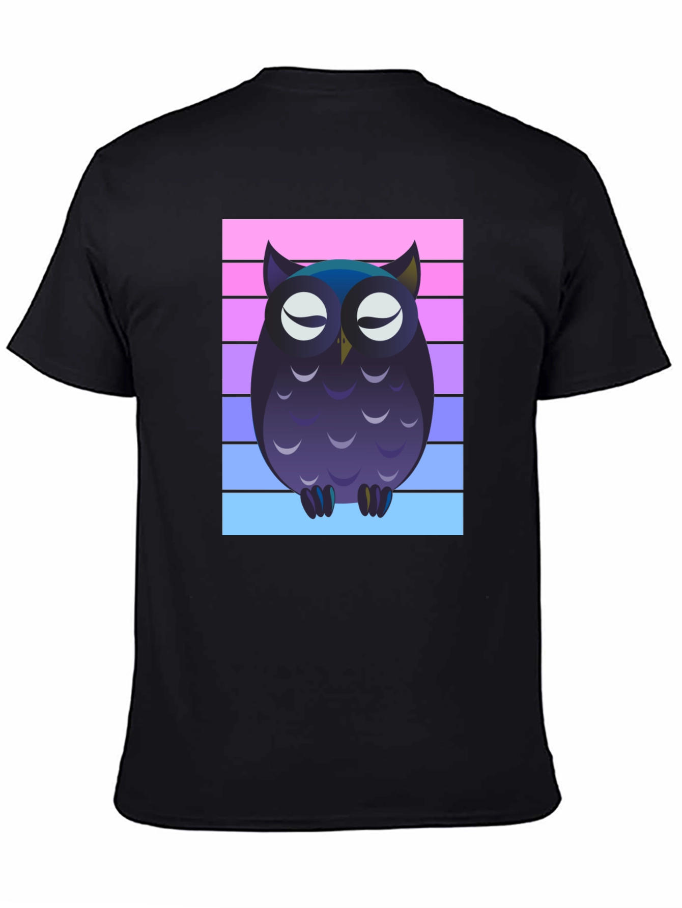 Owl Graphic Tee - Striped Background