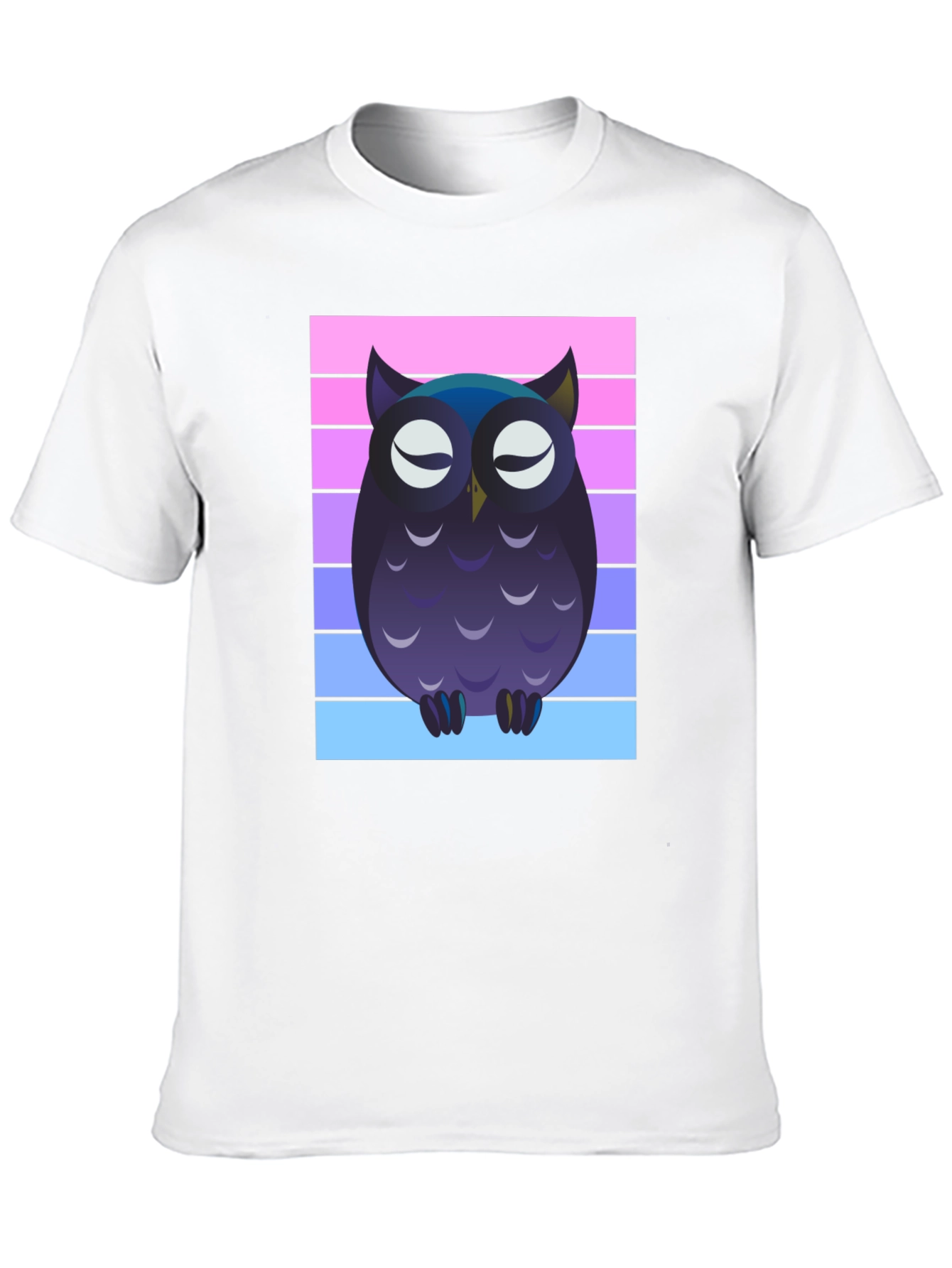 Owl Graphic Tee - Striped Background