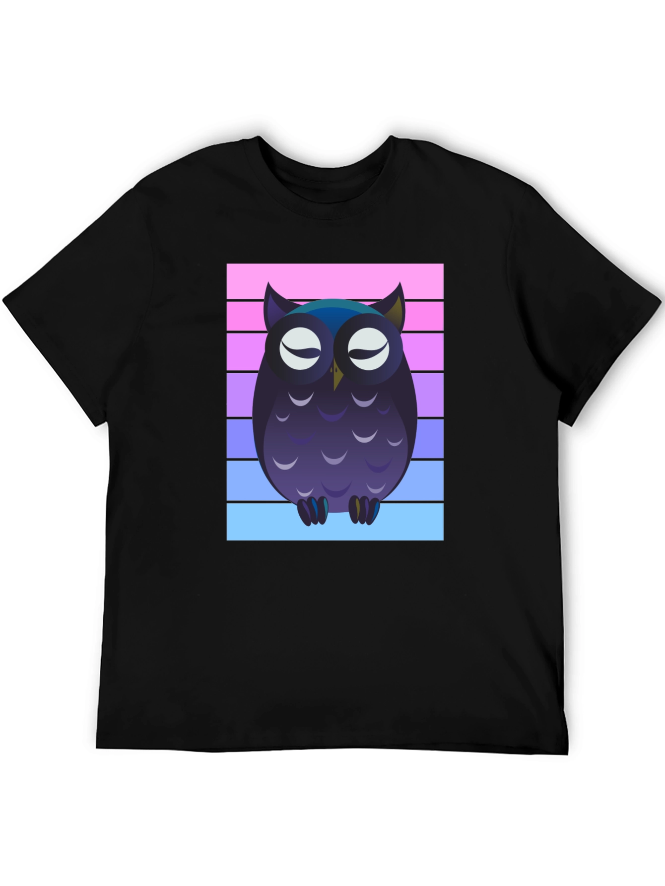 Owl Graphic Tee - Striped Background