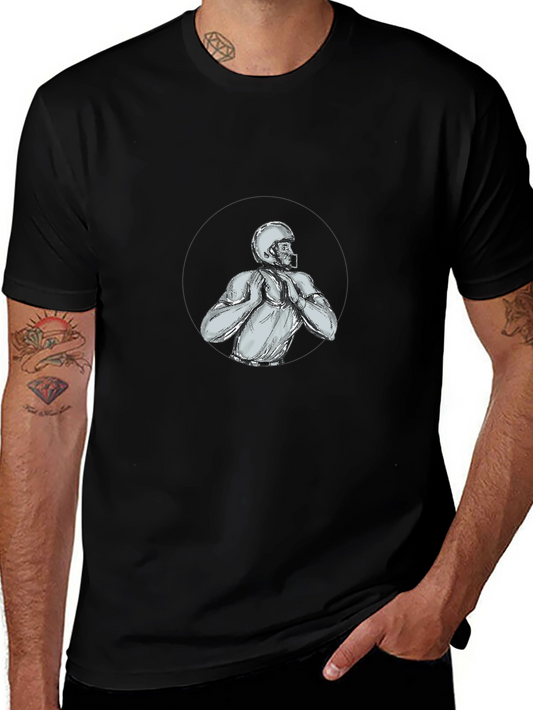 Football Player Sketch Graphic Tee