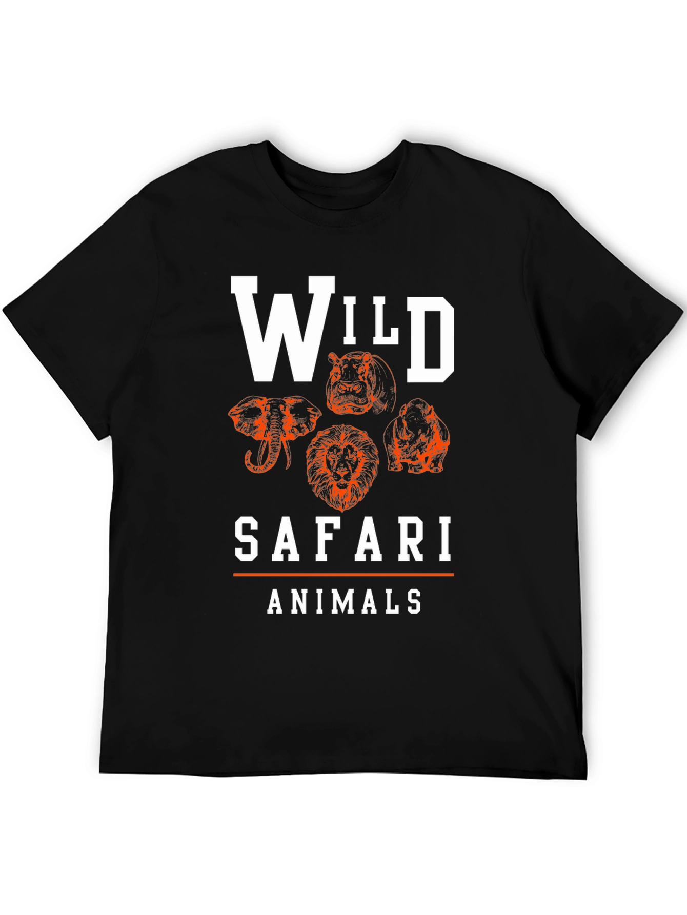 Wild Safari Animals Graphic Tee - Classic Black T-Shirt