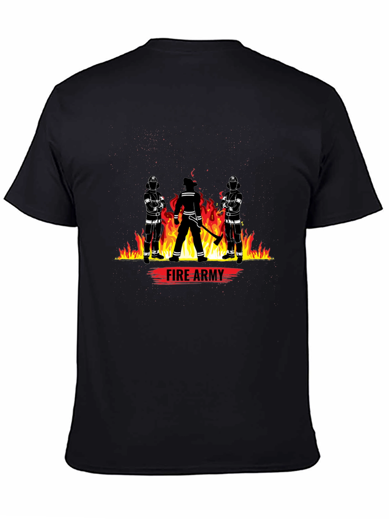 Fire Army Graphic Tee - Black Cotton T-Shirt