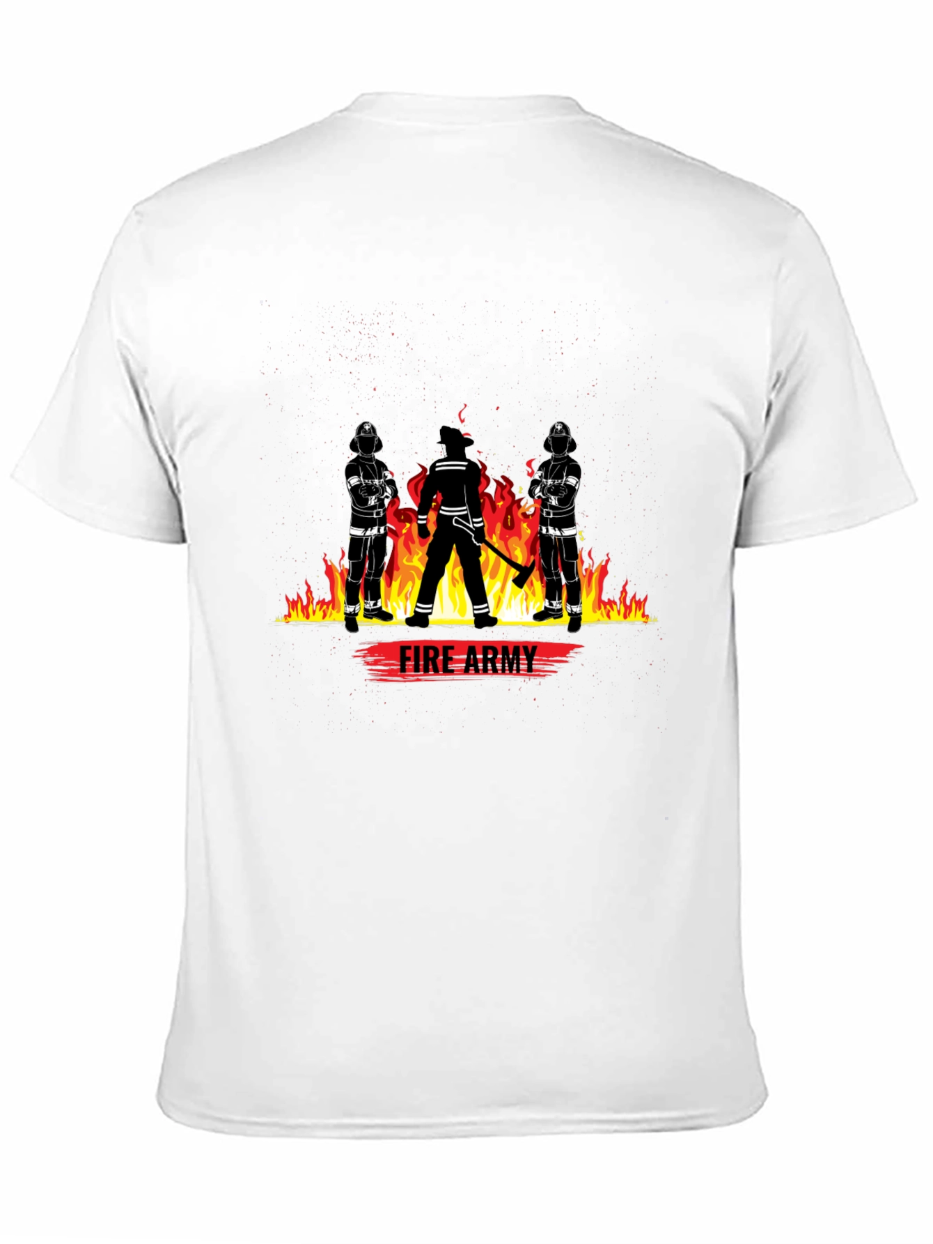 Fire Army Graphic Tee - Black Cotton T-Shirt