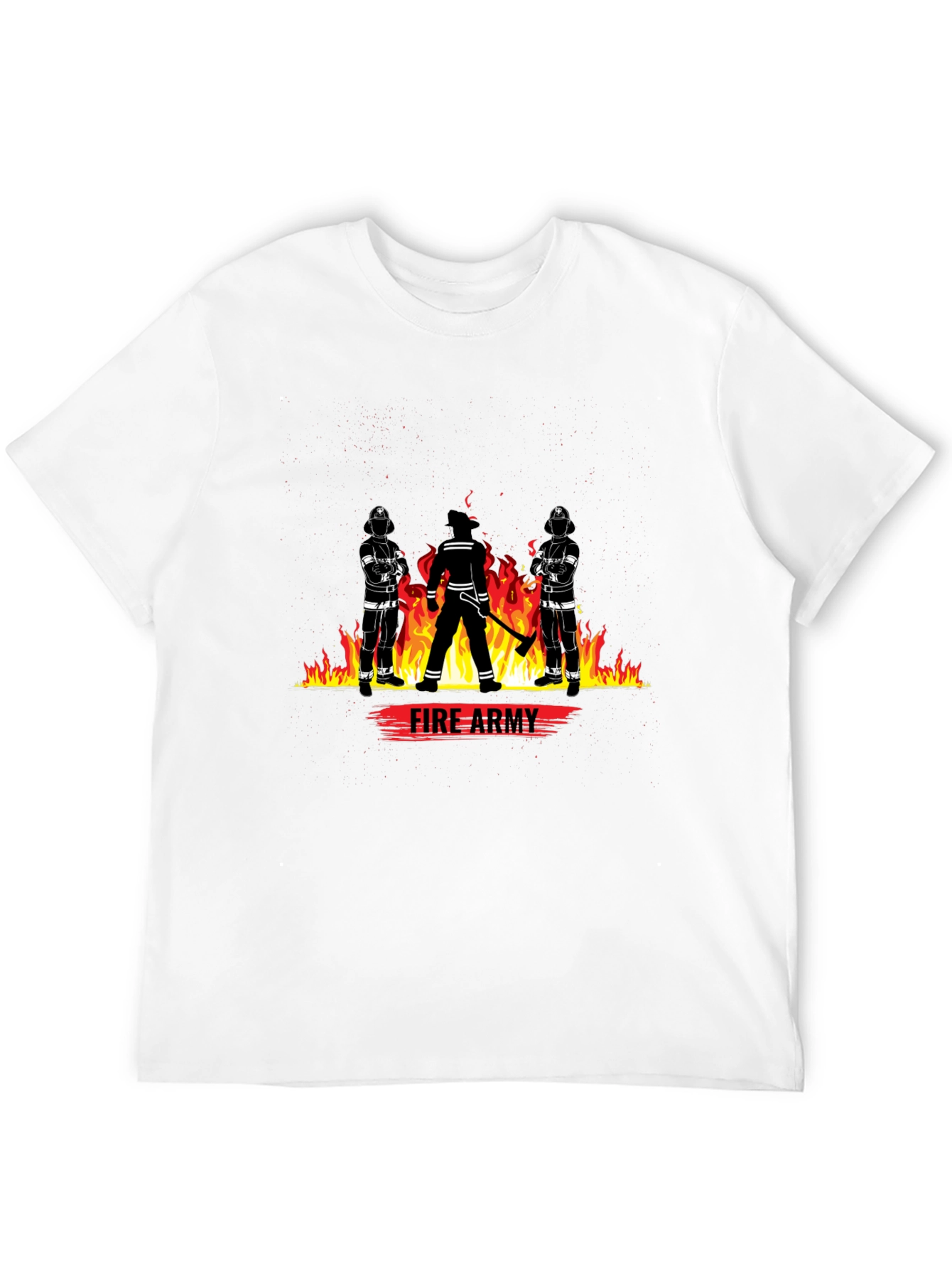 Fire Army Graphic Tee - Black Cotton T-Shirt