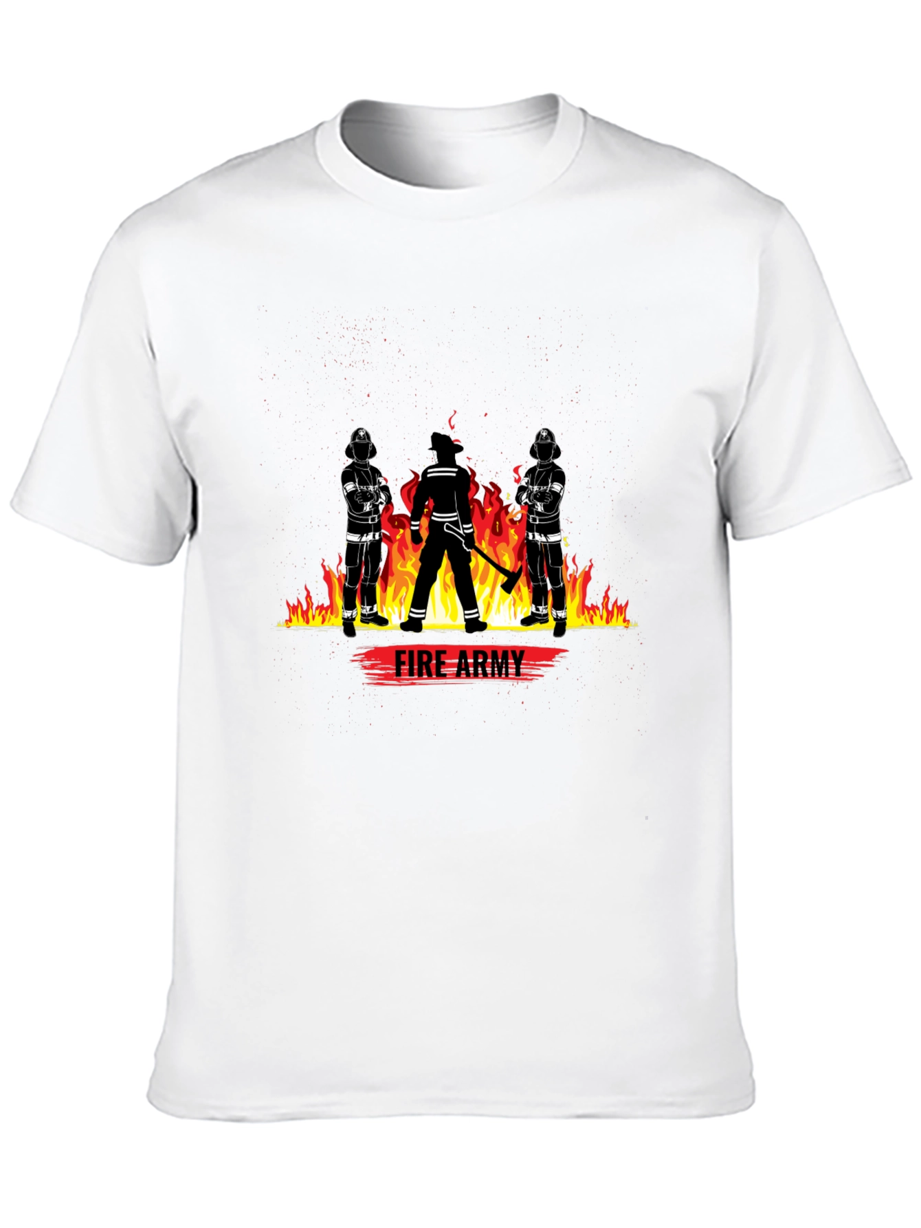 Fire Army Graphic Tee - Black Cotton T-Shirt
