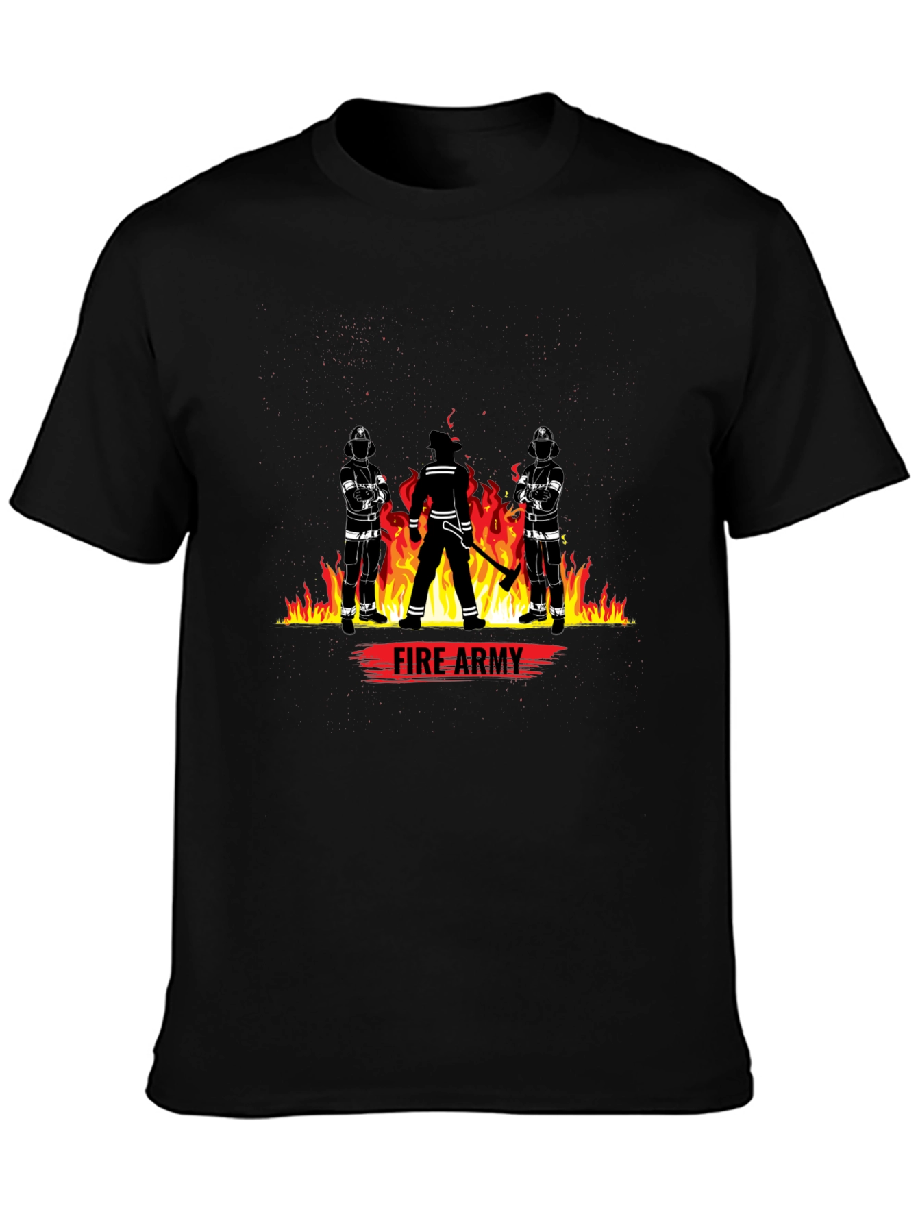 Fire Army Graphic Tee - Black Cotton T-Shirt