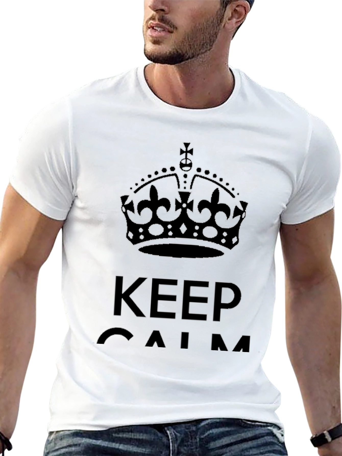 Keep Calm Crown Graphic Tee - Black