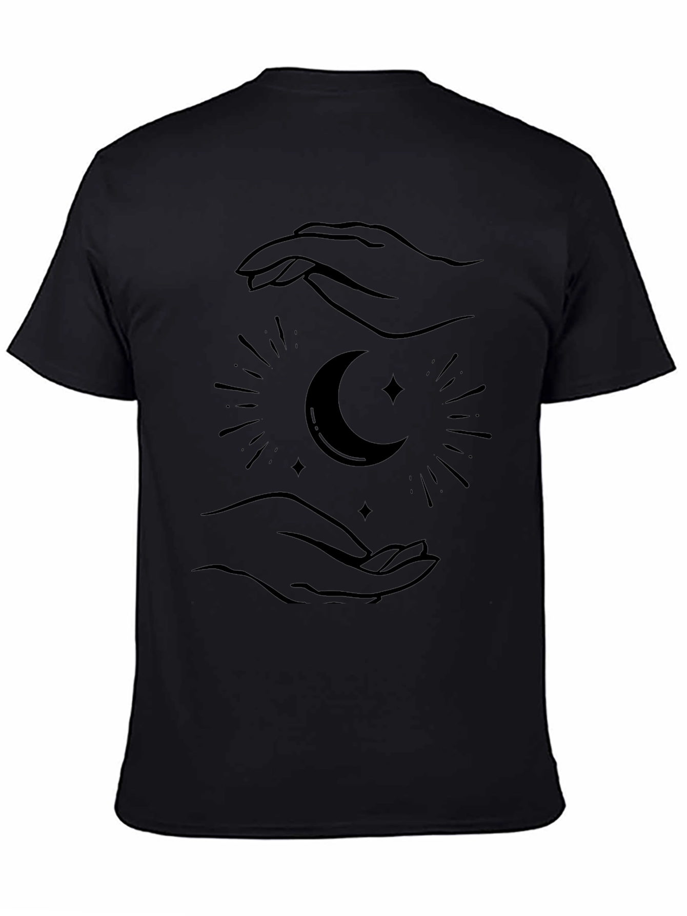 Mystic Crescent Moon Graphic Tee - Soft Black Shirt