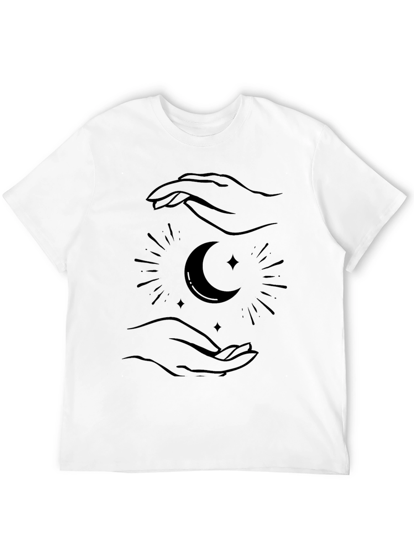 Mystic Crescent Moon Graphic Tee - Soft Black Shirt