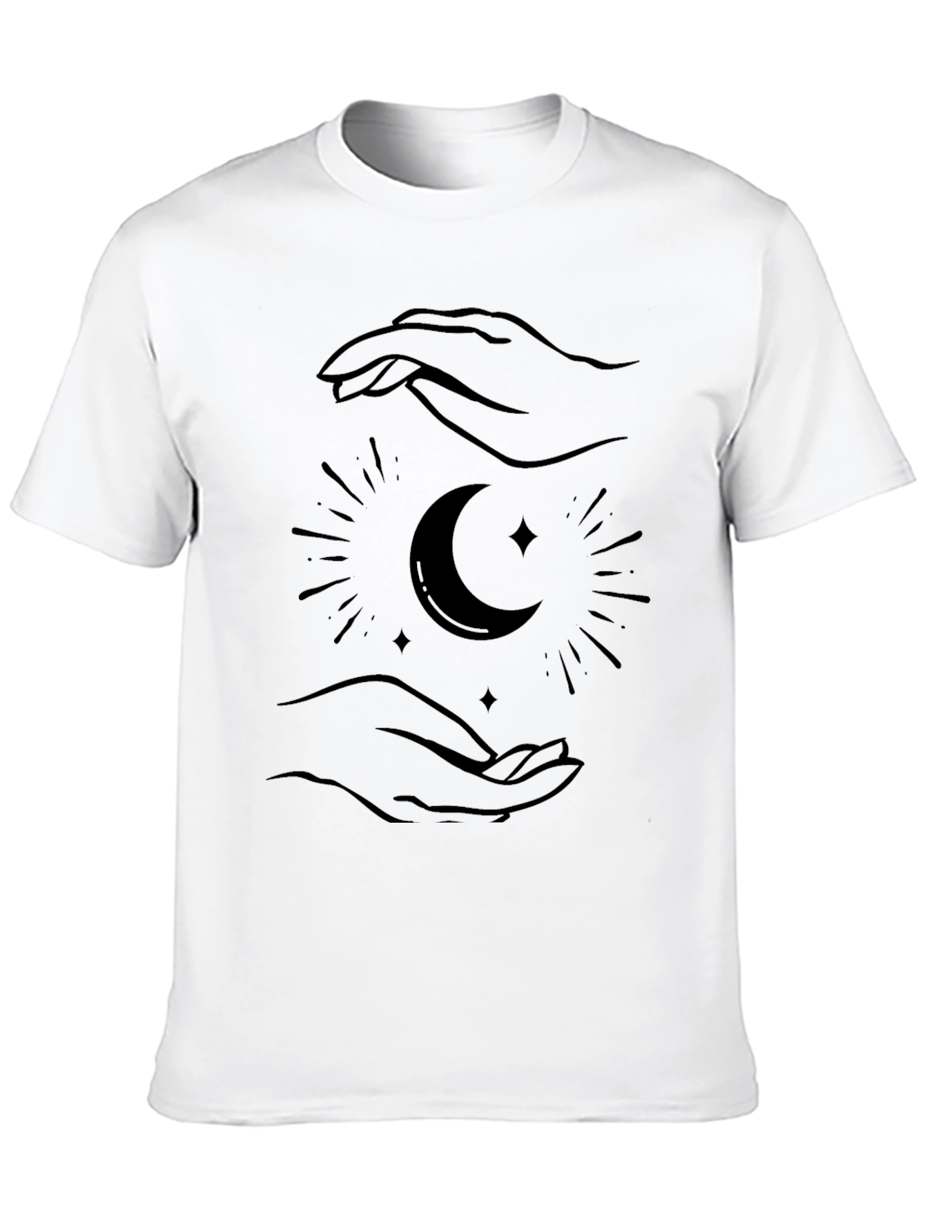 Mystic Crescent Moon Graphic Tee - Soft Black Shirt