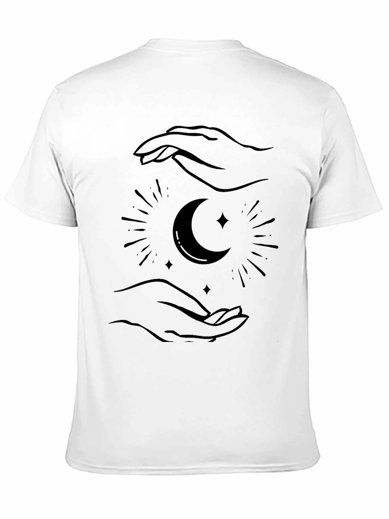 Mystic Crescent Moon Graphic Tee - Soft Black Shirt