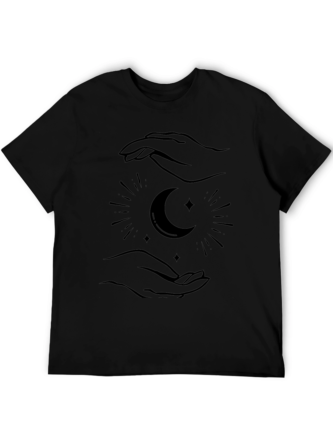 Mystic Crescent Moon Graphic Tee - Soft Black Shirt