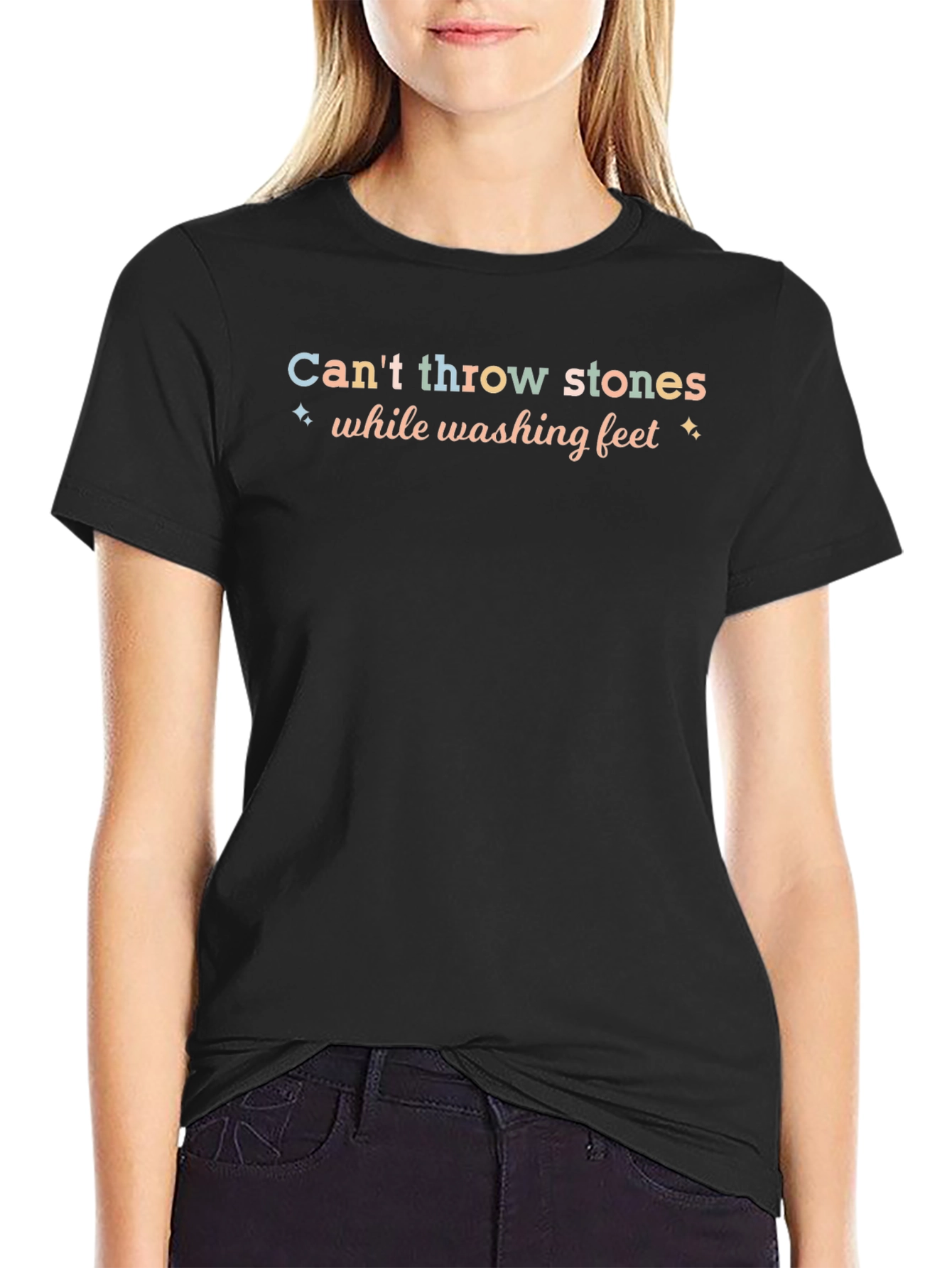 Cant Throw Stones Graphic Tee
