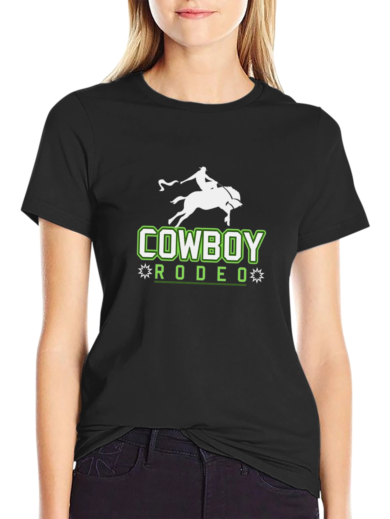 Cowboy Rodeo Graphic Black T-Shirt