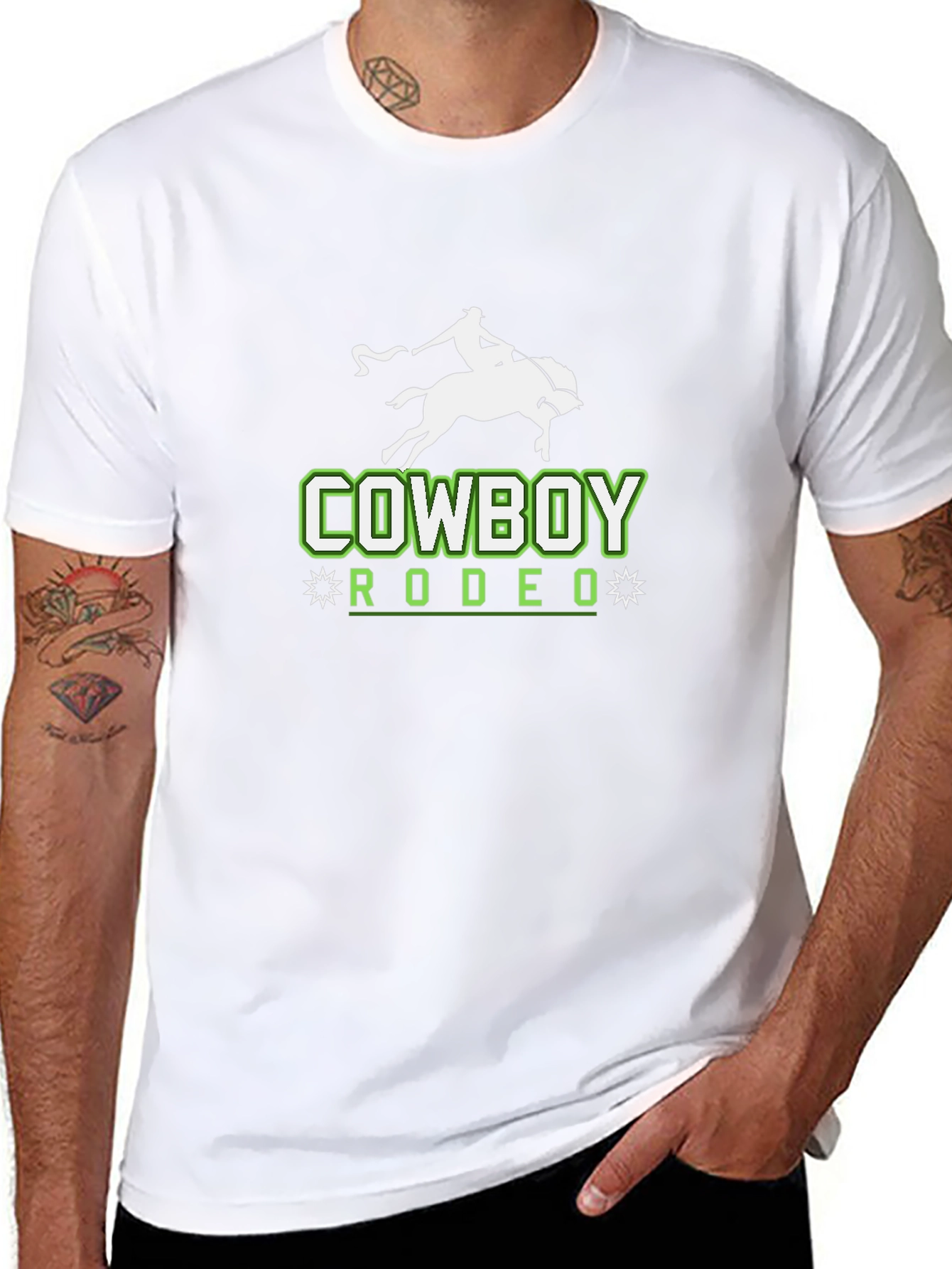 Cowboy Rodeo Graphic Black T-Shirt