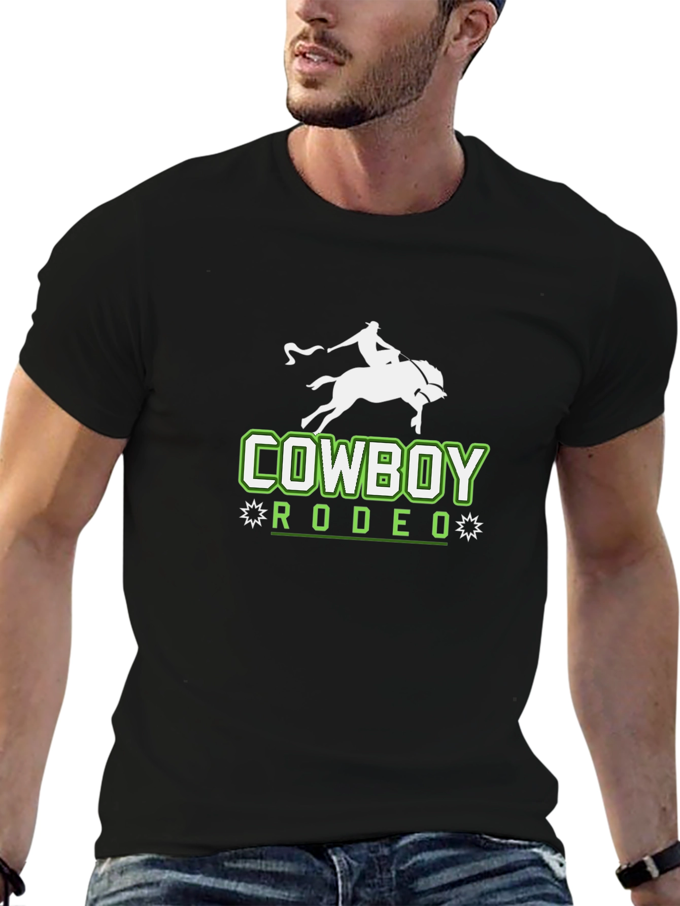 Cowboy Rodeo Graphic Black T-Shirt