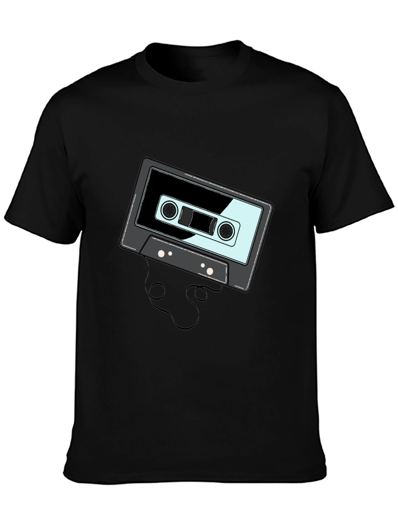 Retro Cassette Tape Graphic Black T-Shirt
