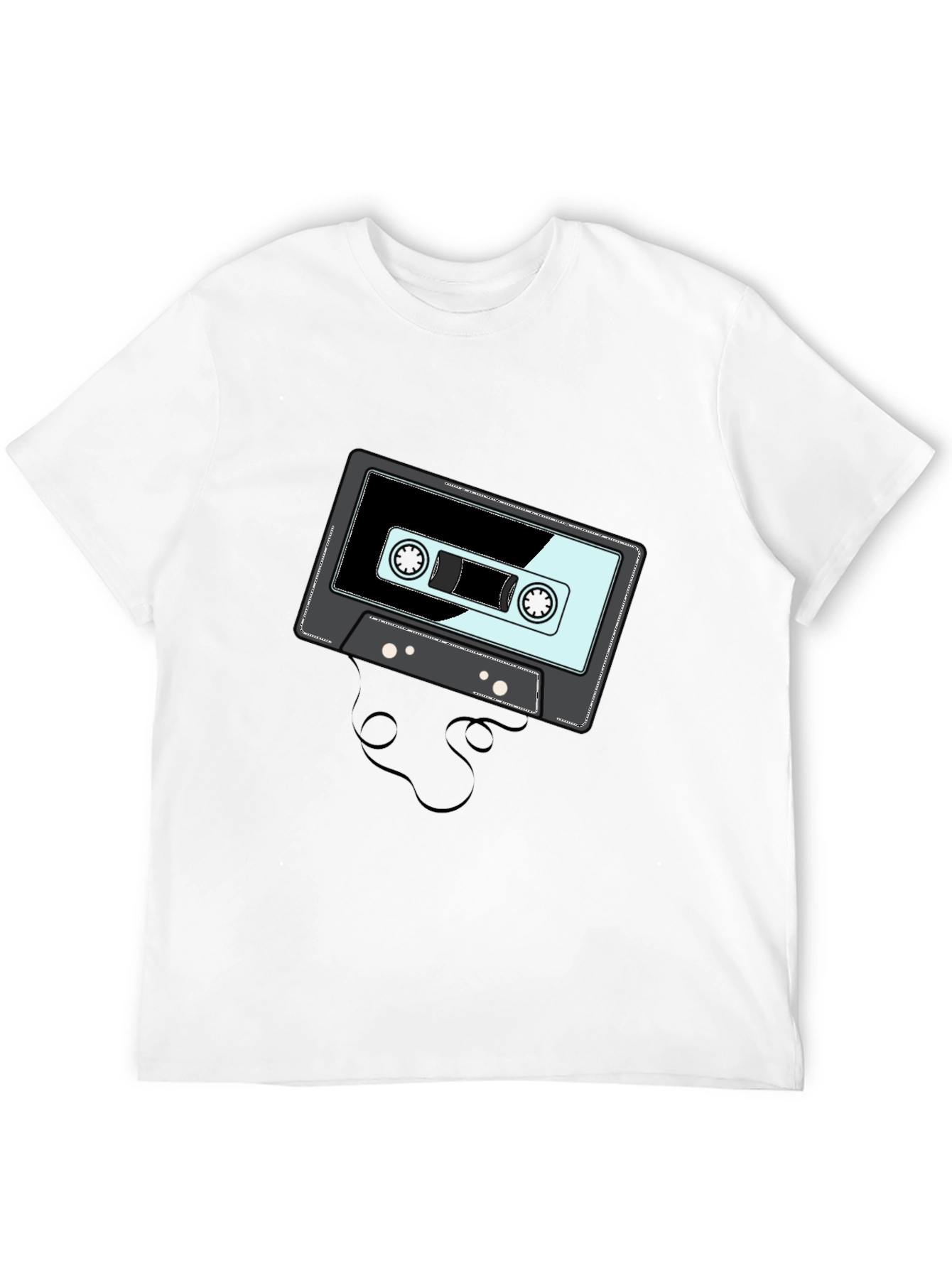 Retro Cassette Tape Graphic Black T-Shirt