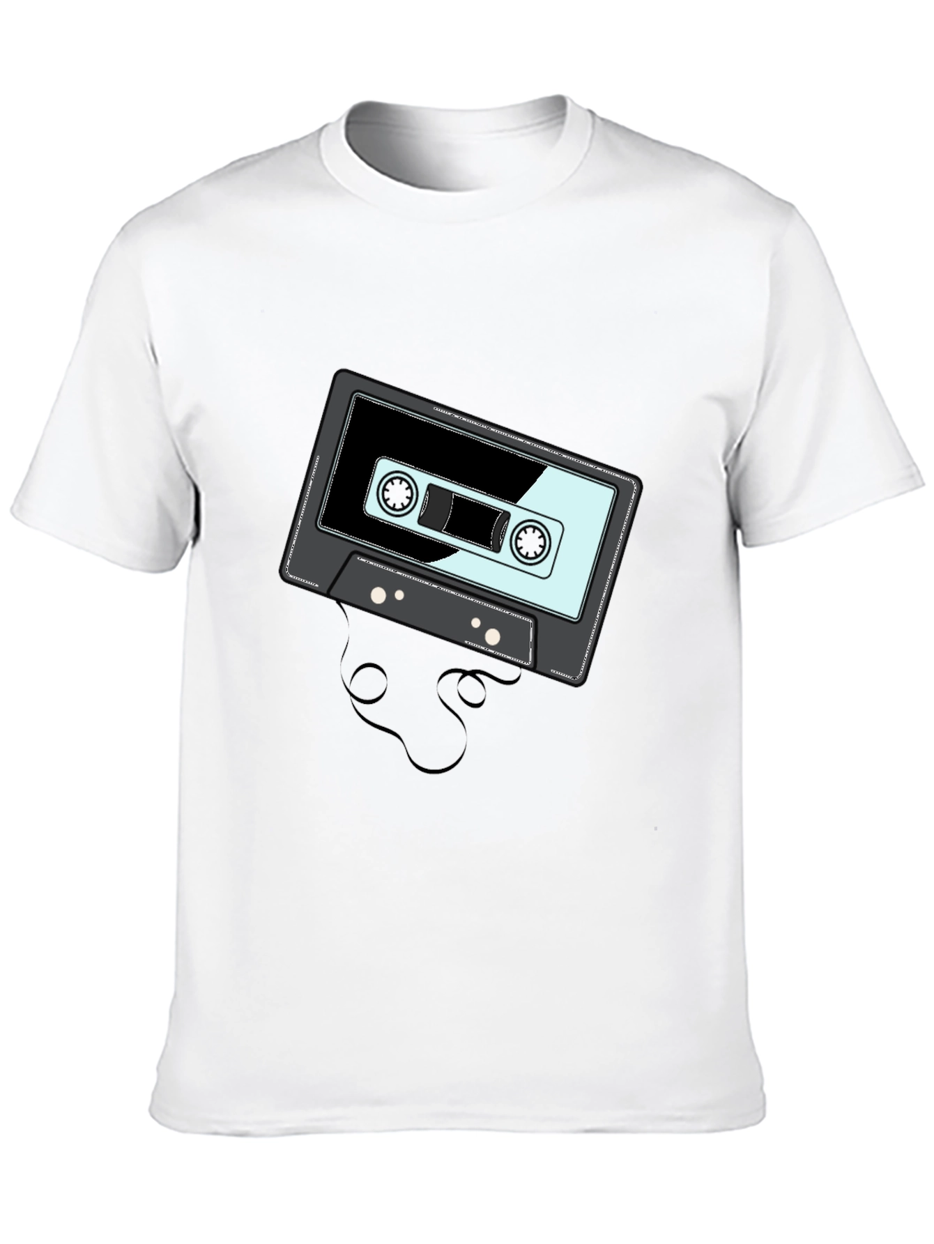Retro Cassette Tape Graphic Black T-Shirt