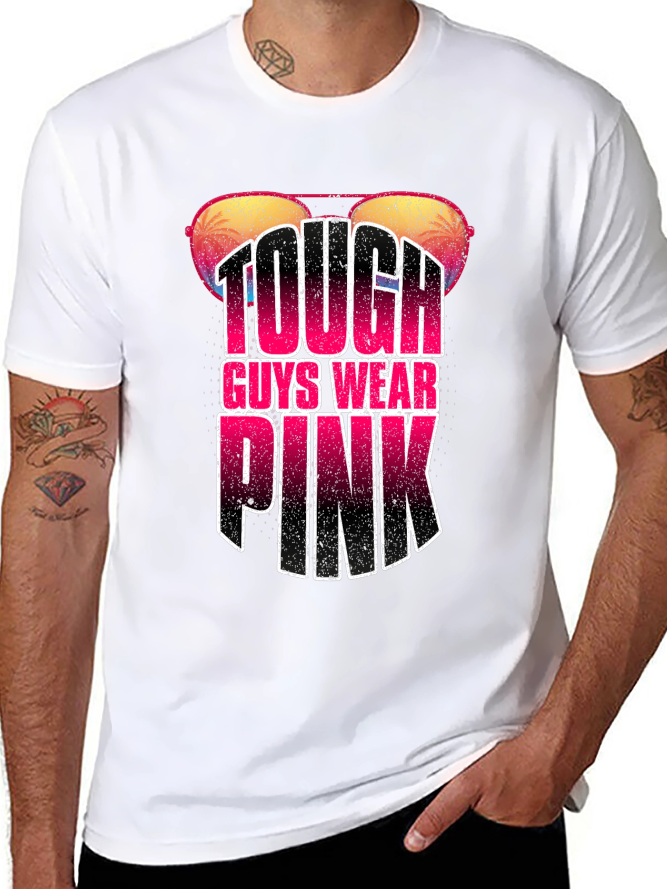 Tough Guys Wear Pink Graphic Tee