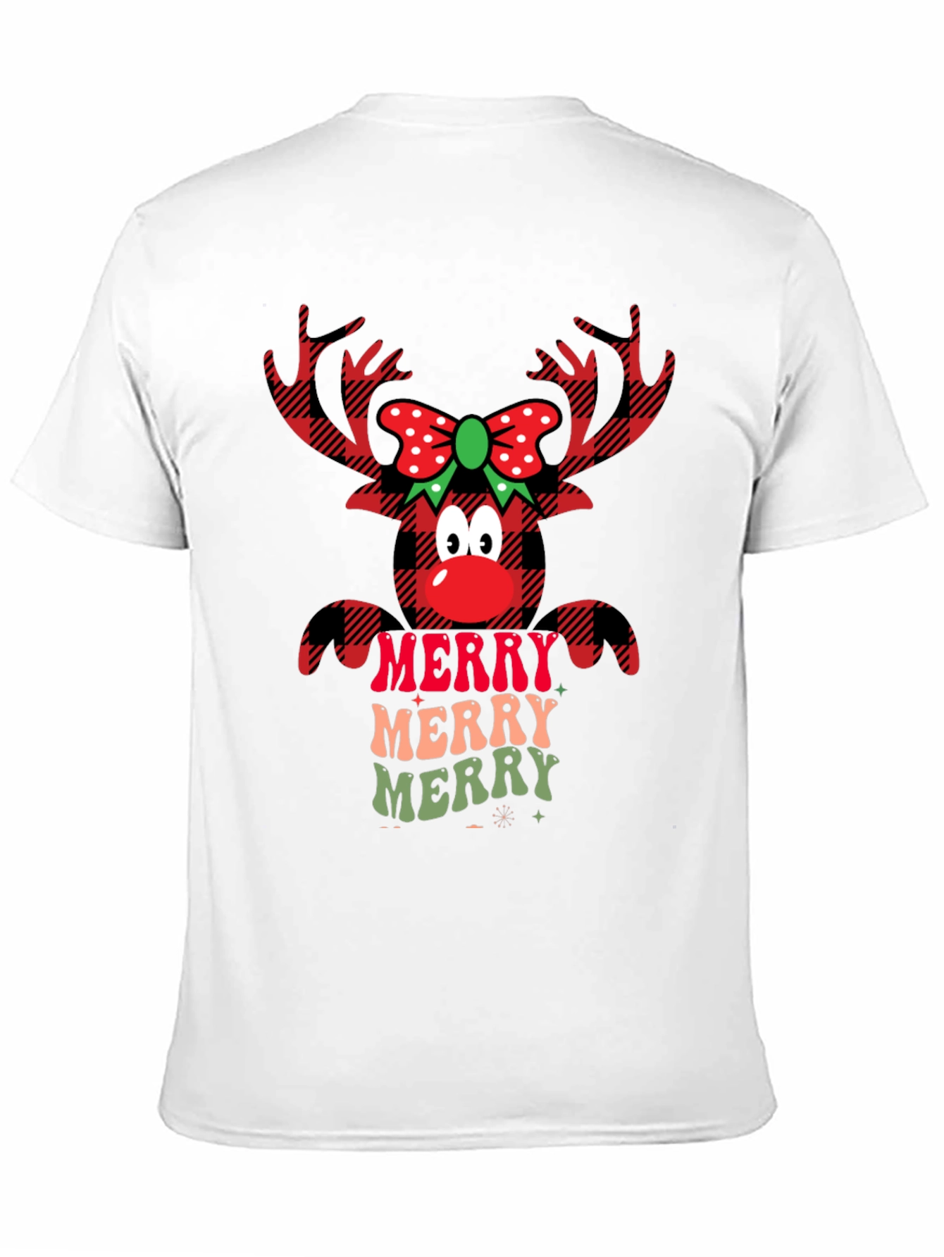 Festive Reindeer Merry Christmas Graphic Tee