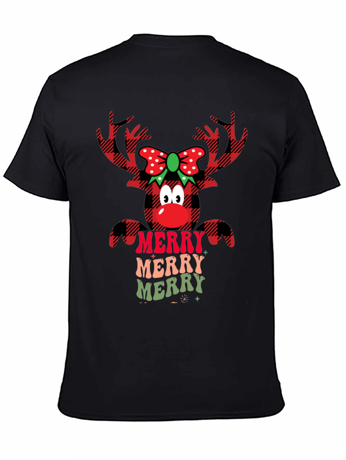 Festive Reindeer Merry Christmas Graphic Tee