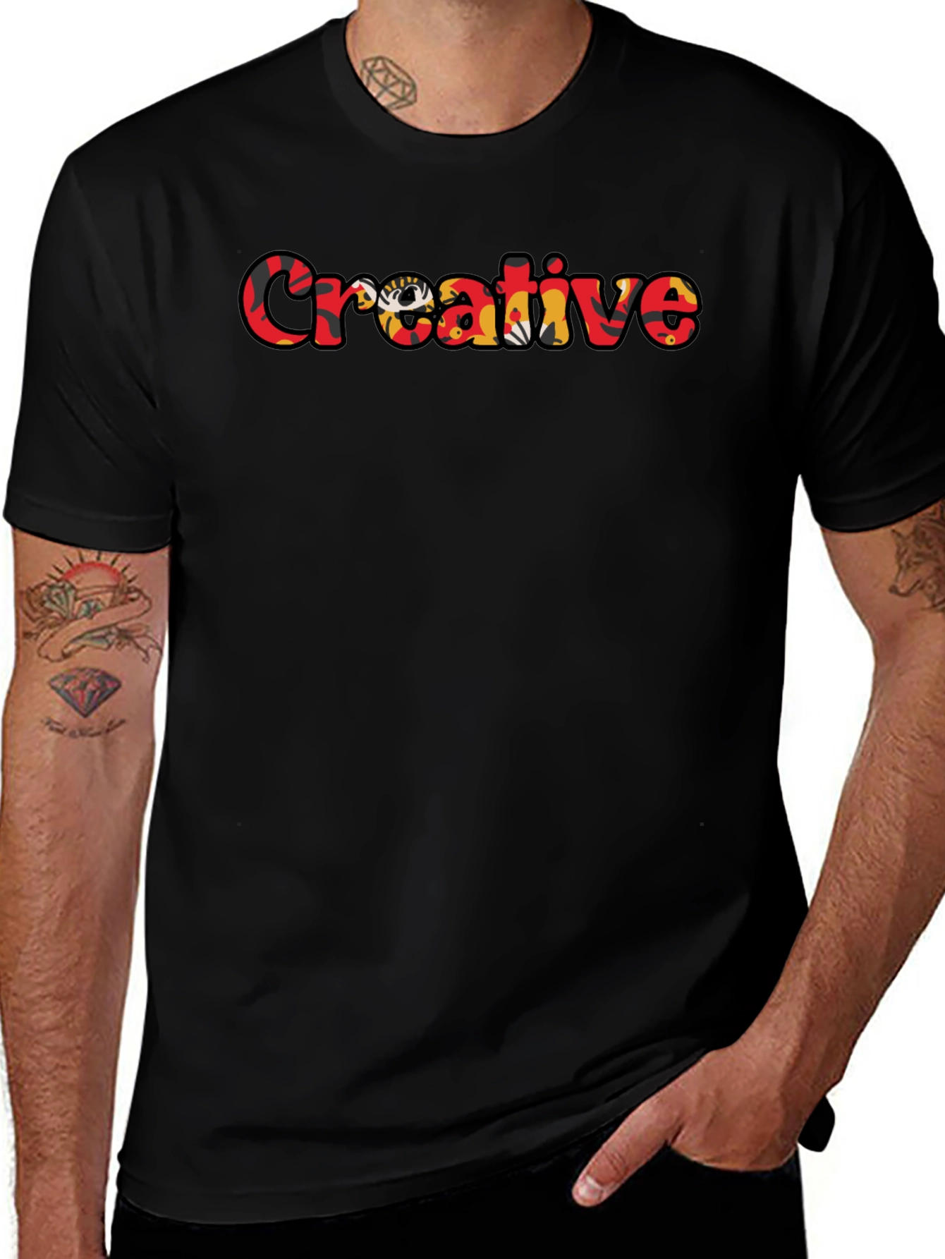 Creative Graphic T-Shirt - Stylish Black Tee