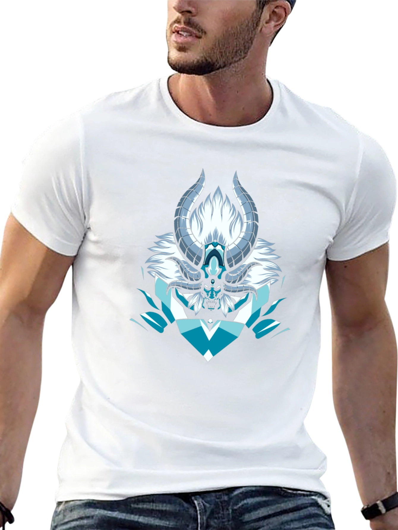 Horned Demon Graphic T-Shirt - Black Cotton Tee