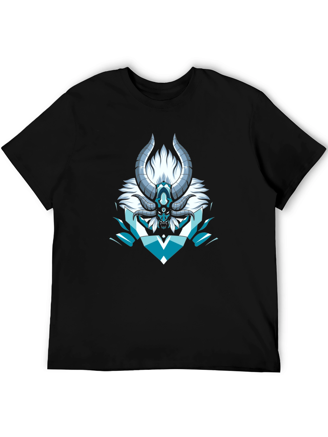 Horned Demon Graphic T-Shirt - Black Cotton Tee