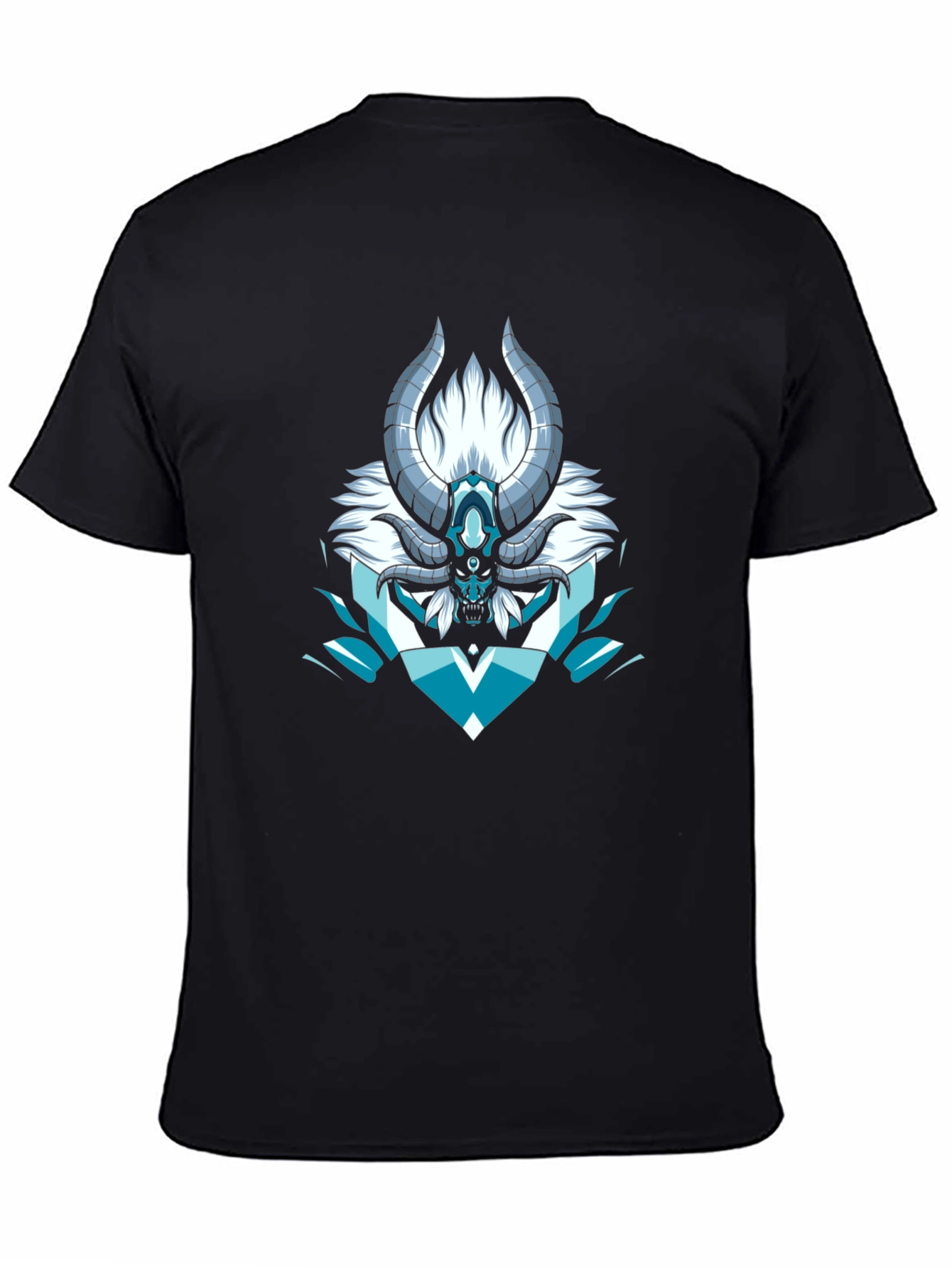 Horned Demon Graphic T-Shirt - Black Cotton Tee