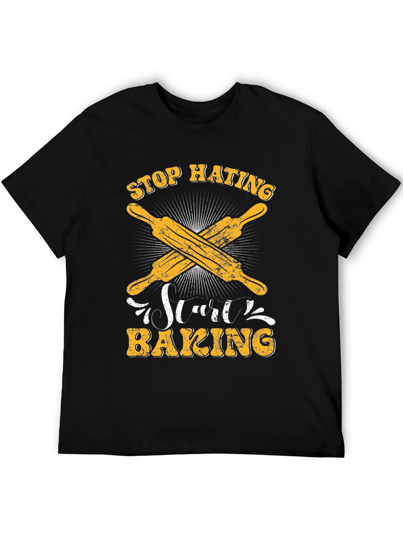 Stop Hating Start Baking Black T-Shirt