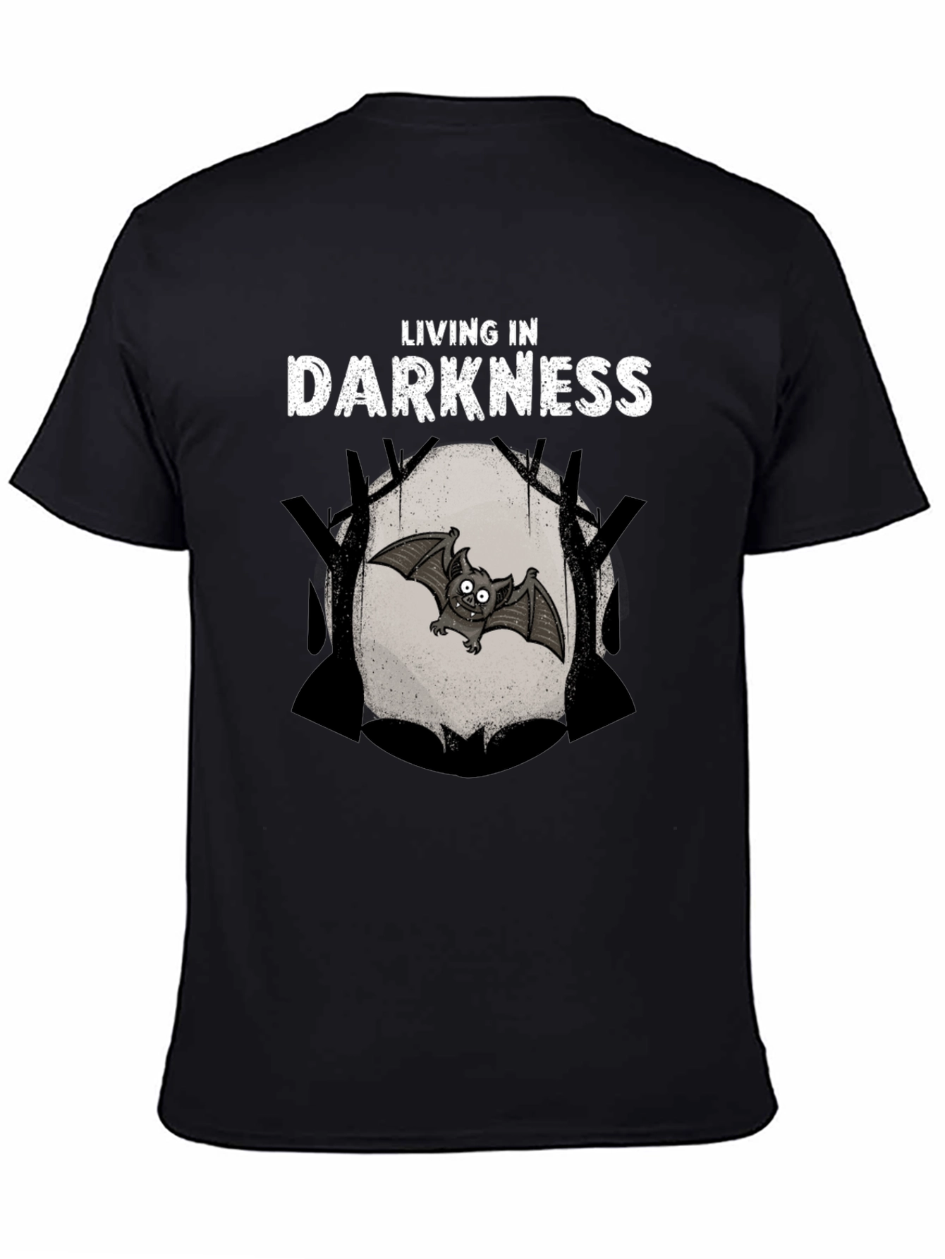 Living in Darkness Bat Graphic Tee