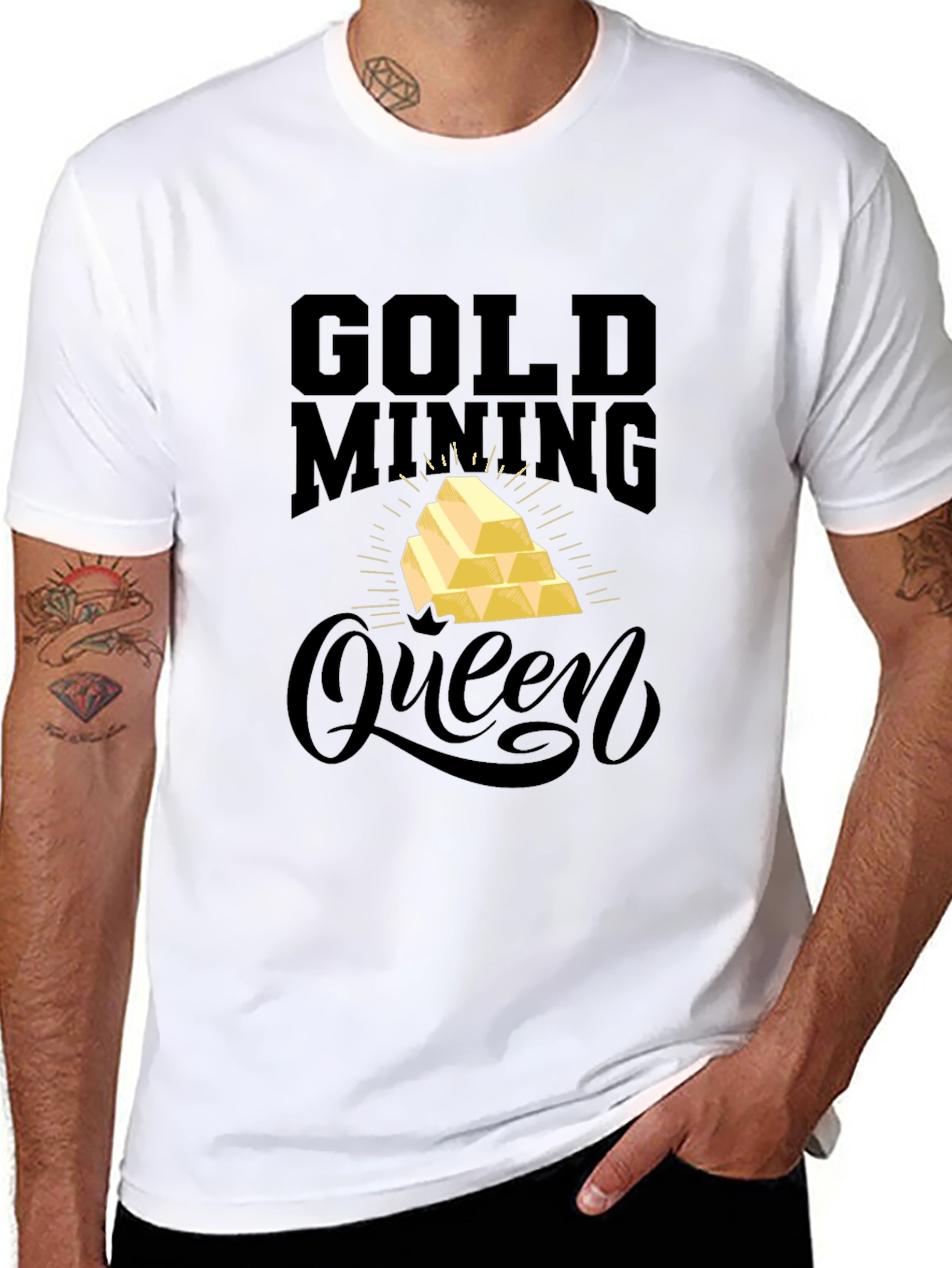 Gold Mining Queen Black T-Shirt