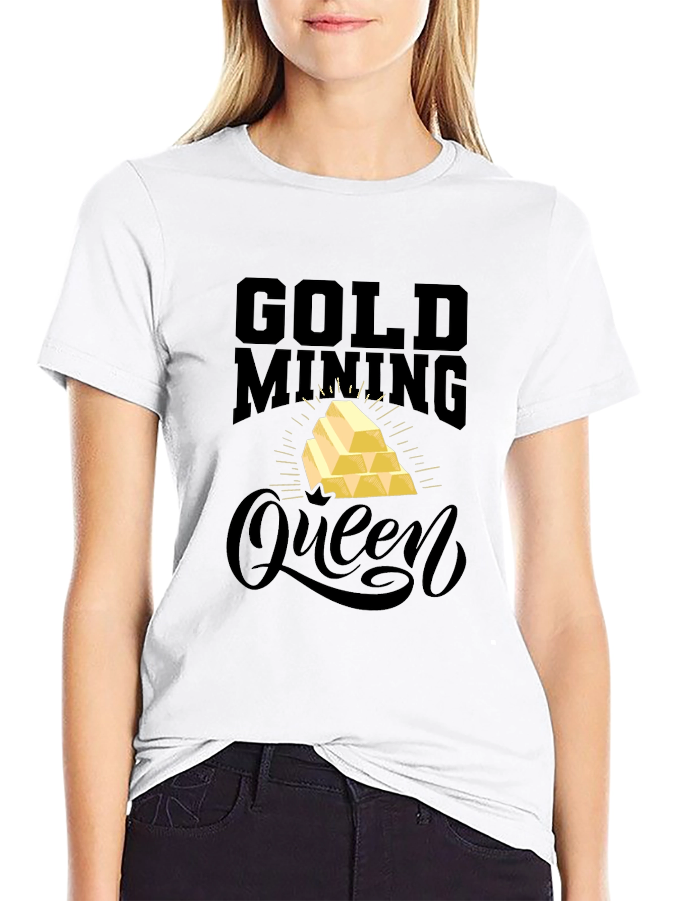 Gold Mining Queen Black T-Shirt