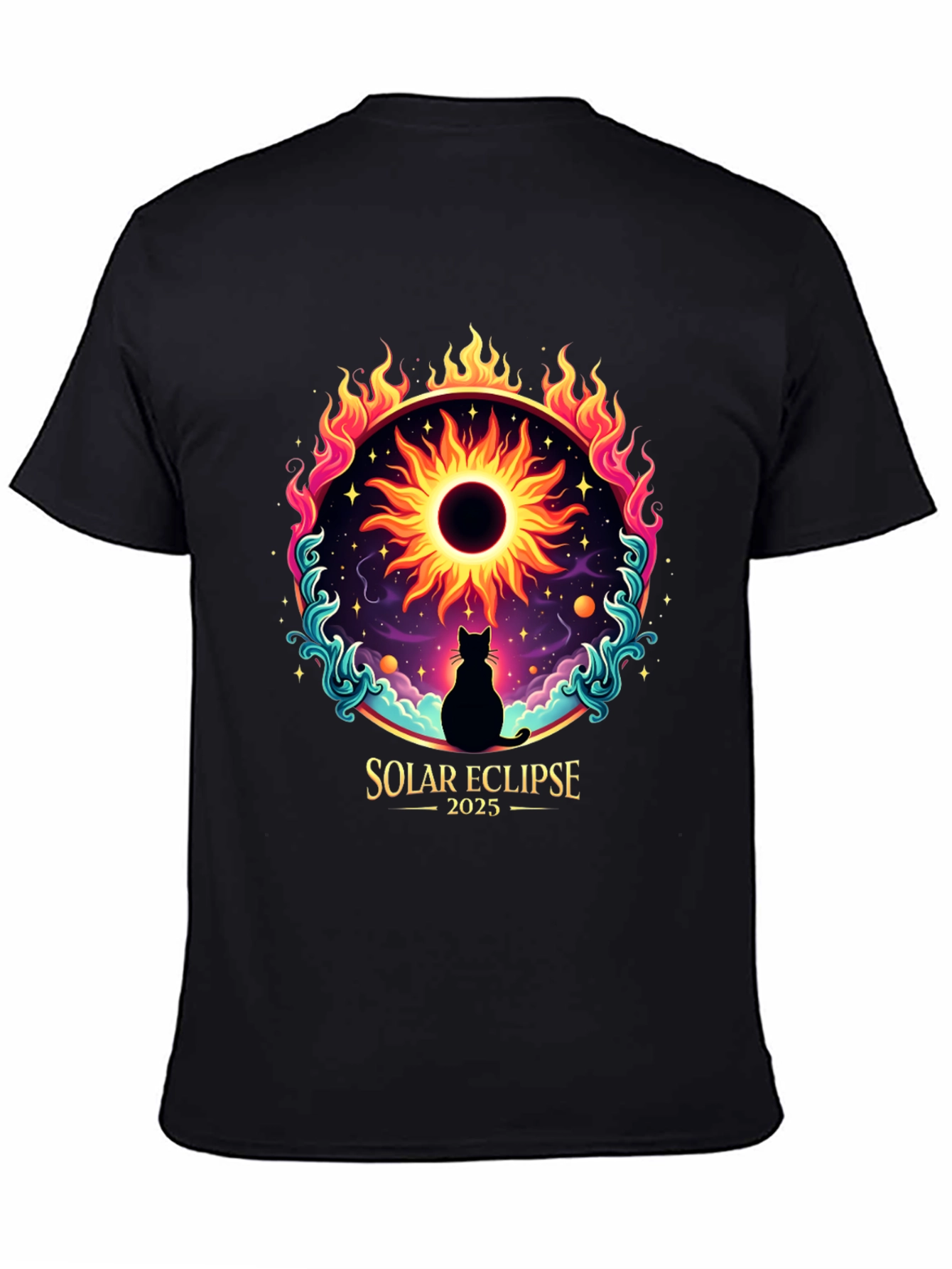 Solar Eclipse 2025 Cat T-Shirt