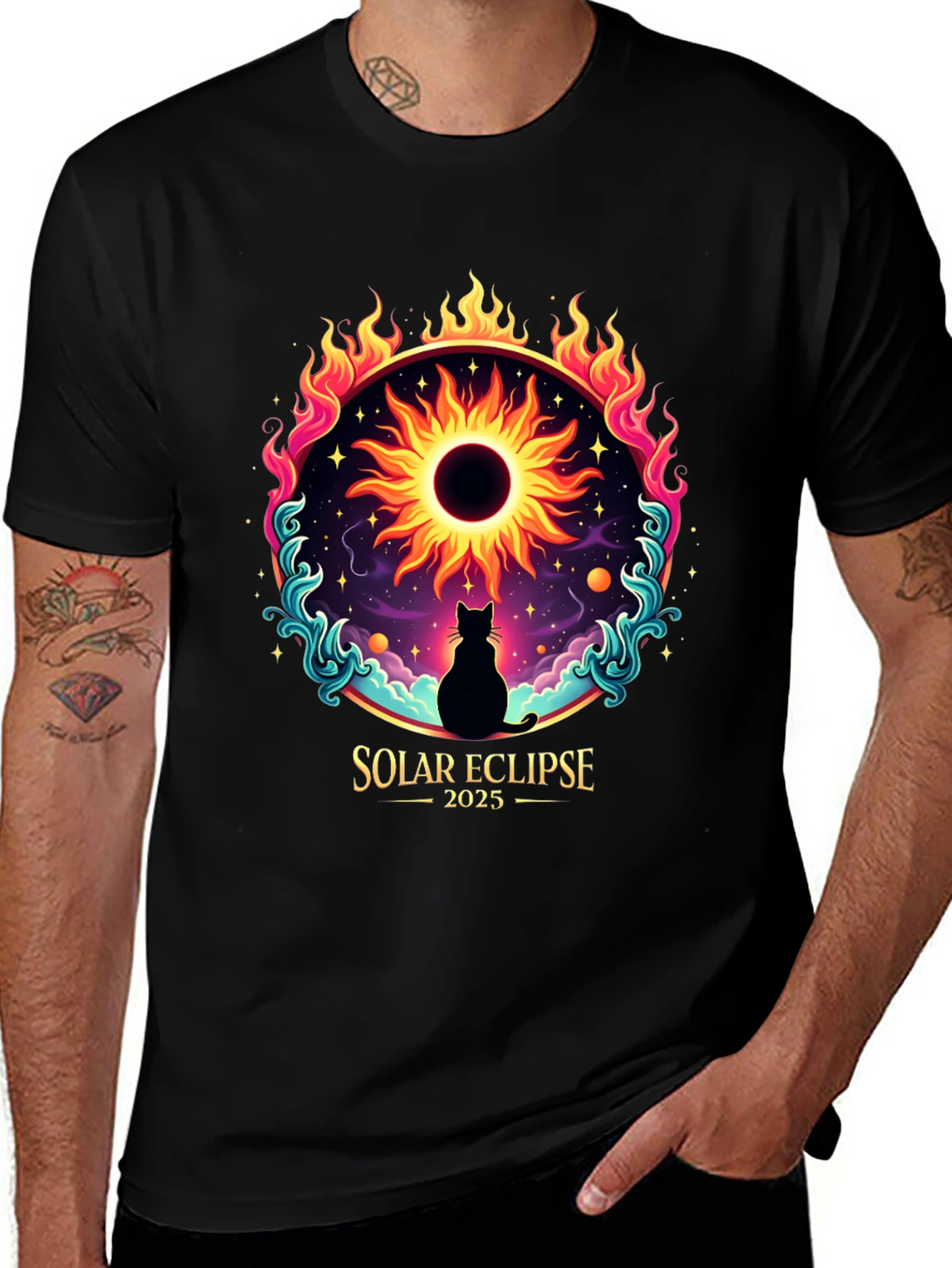 Solar Eclipse 2025 Cat T-Shirt