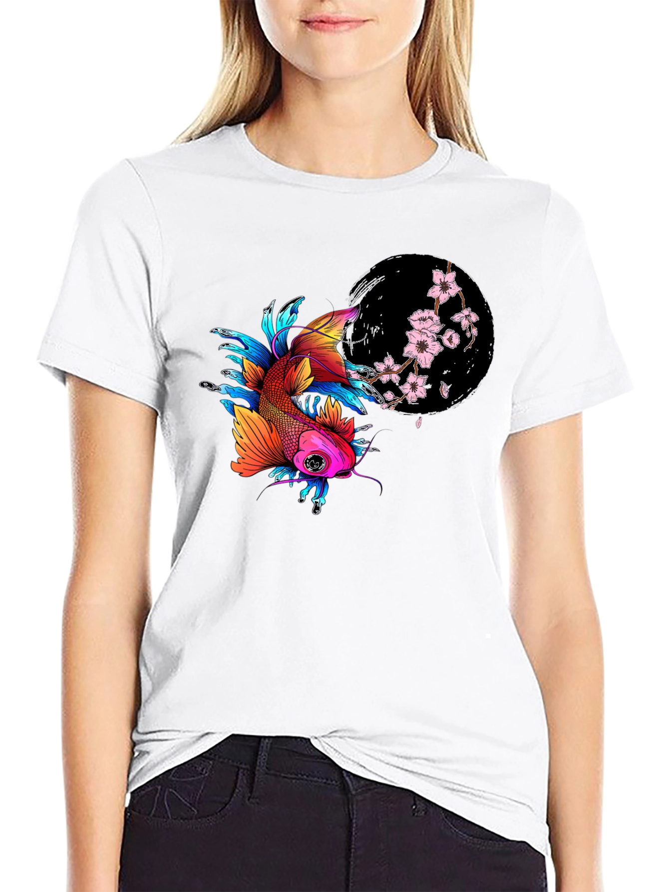 Koi Fish T-Shirt - Japanese Art Style