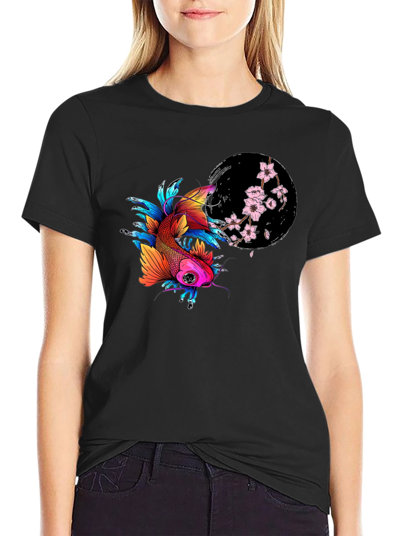 Koi Fish T-Shirt - Japanese Art Style