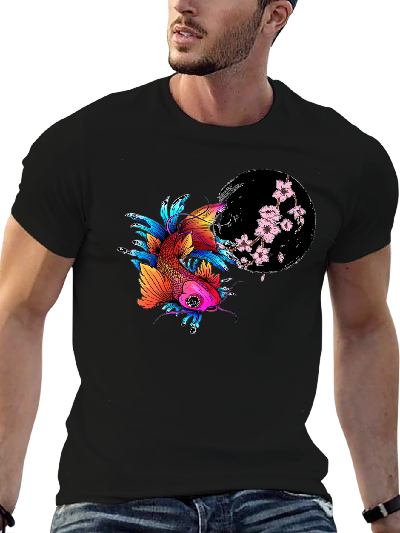 Koi Fish T-Shirt - Japanese Art Style