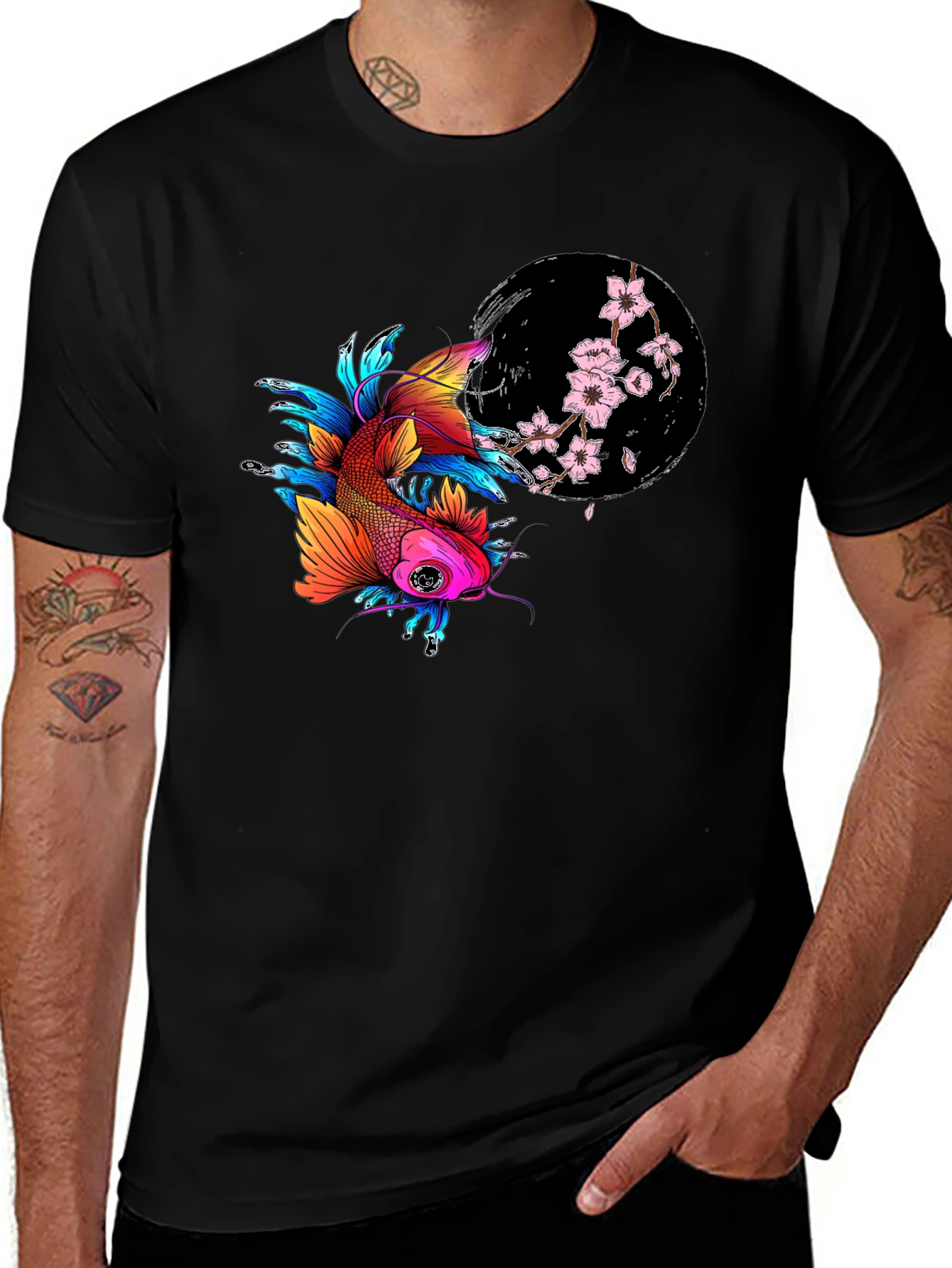 Koi Fish T-Shirt - Japanese Art Style