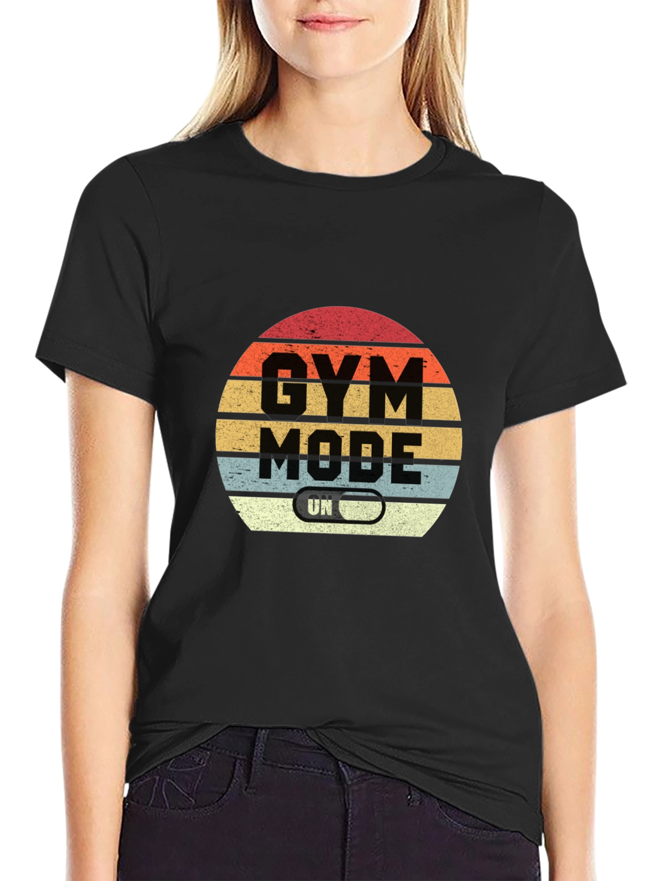 Gym Mode On Black T-Shirt