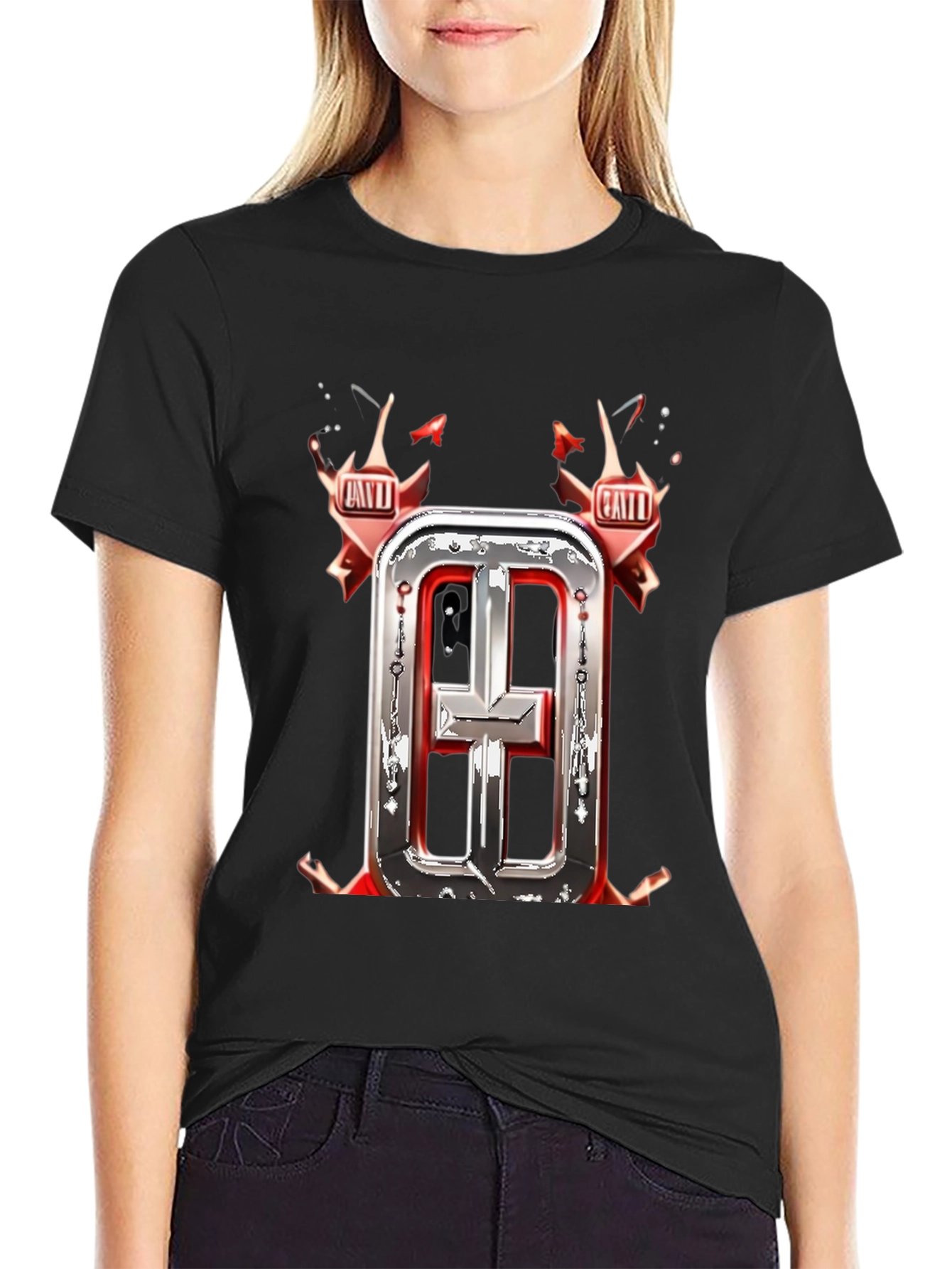 Stylish Black T-Shirt with Graphic Design