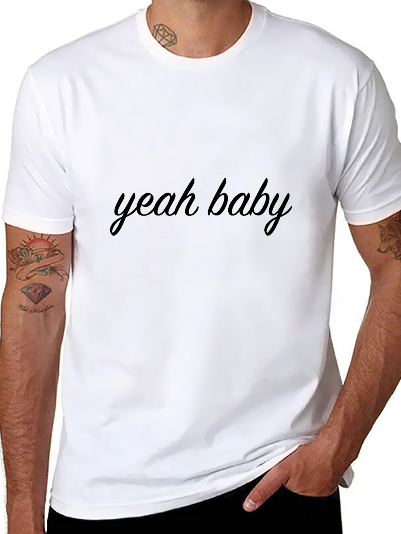 Yeah Baby Black Graphic Tee - Classic Cool