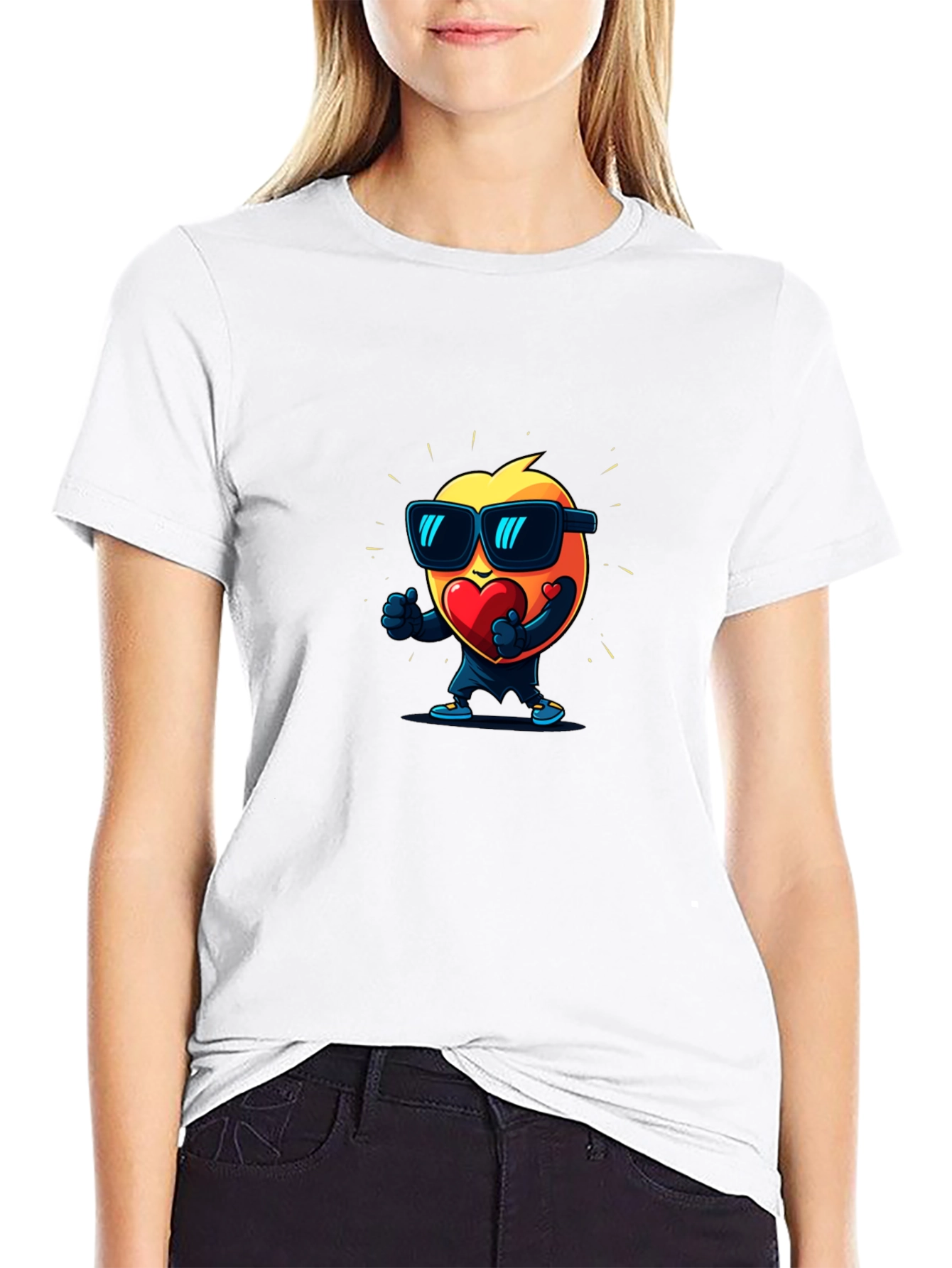 Cool Heart Graphic Black T-Shirt