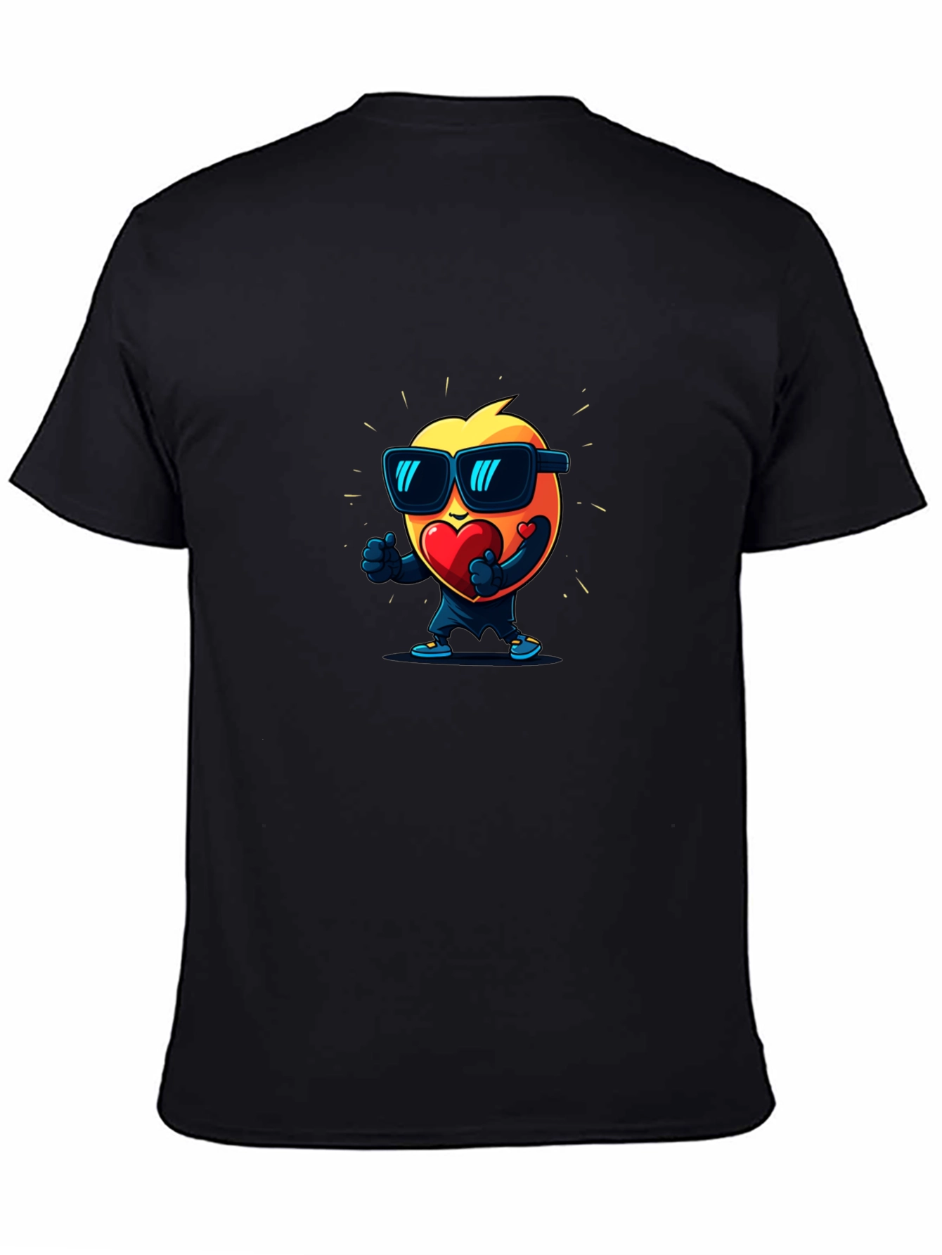 Cool Heart Graphic Black T-Shirt