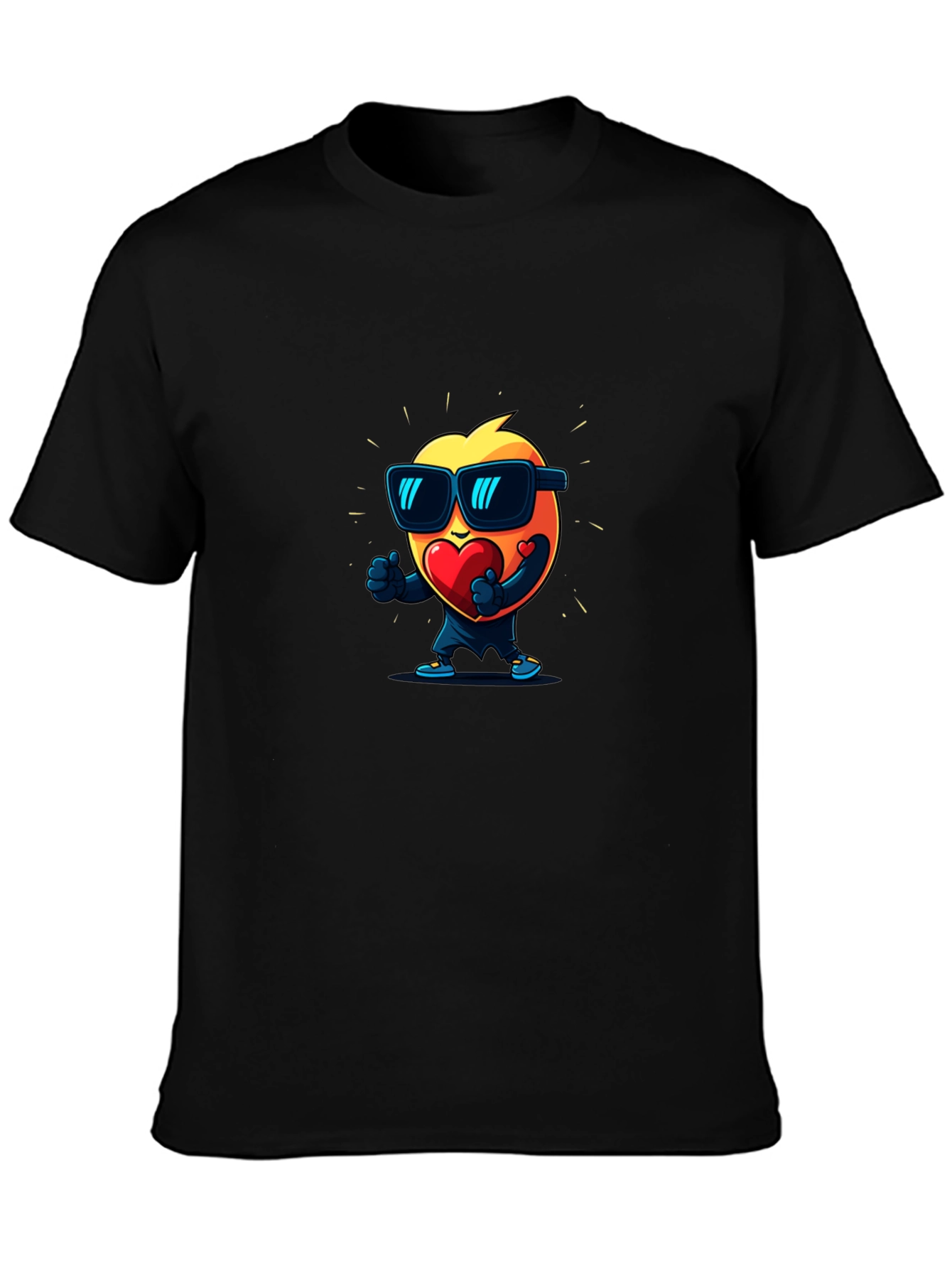 Cool Heart Graphic Black T-Shirt