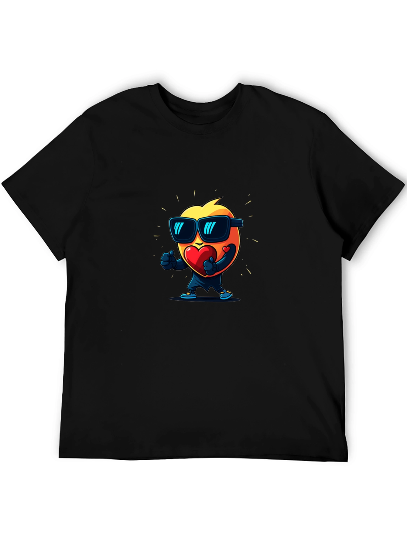 Cool Heart Graphic Black T-Shirt