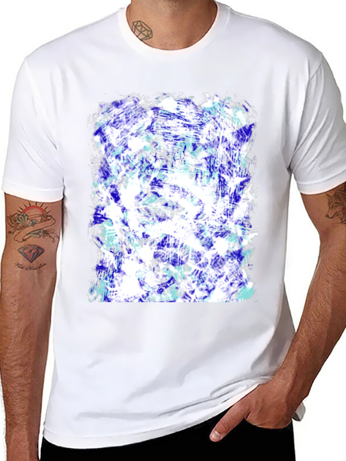 Abstract Art Print Black T-Shirt