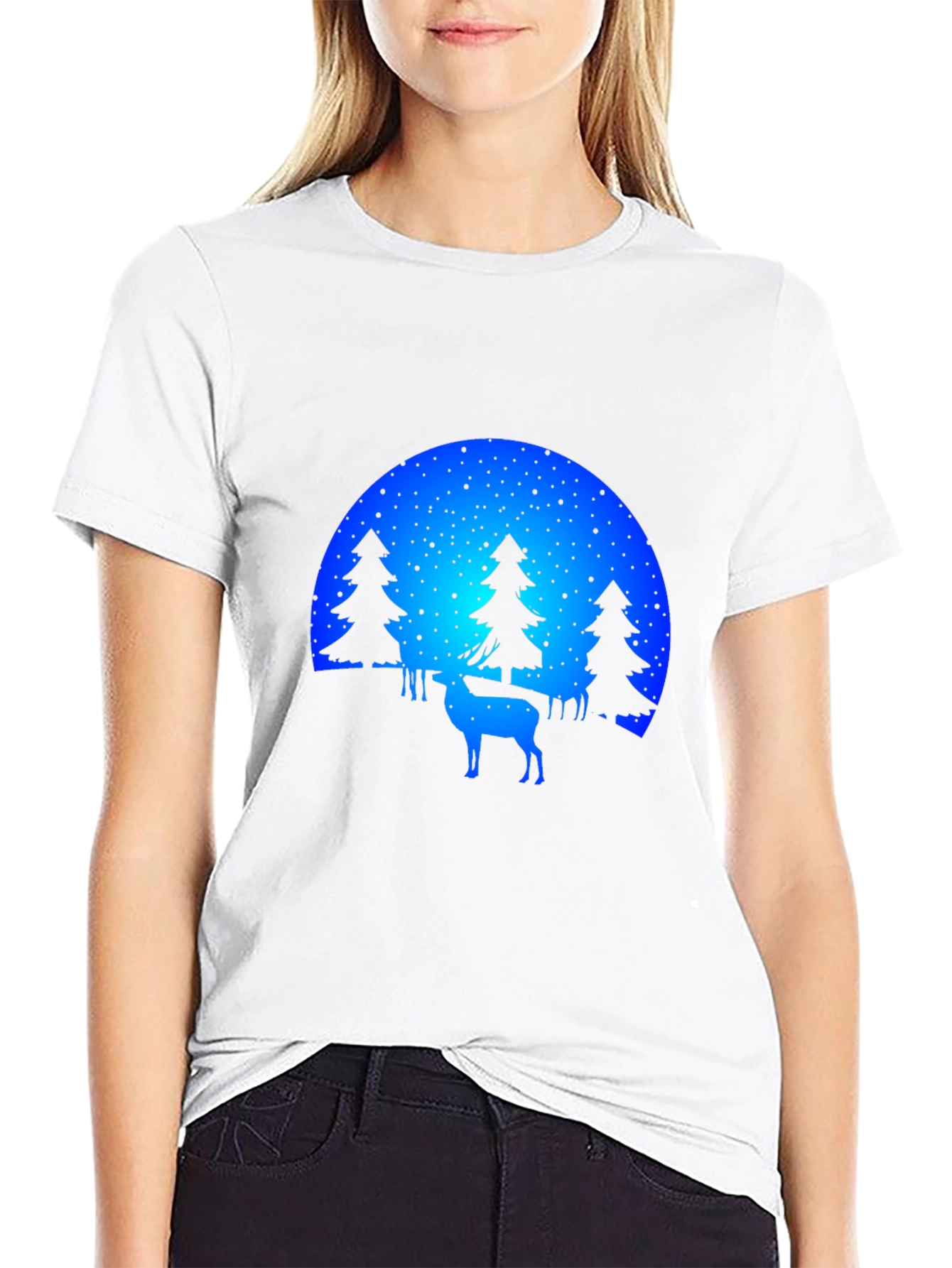 Nature Deer Silhouette Graphic Tee